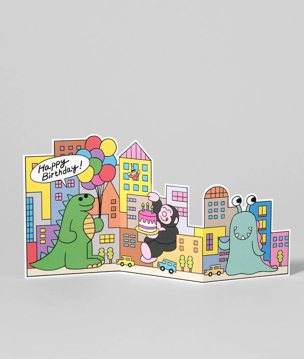 Mega Monsters Birthday Fold Out Card image 0