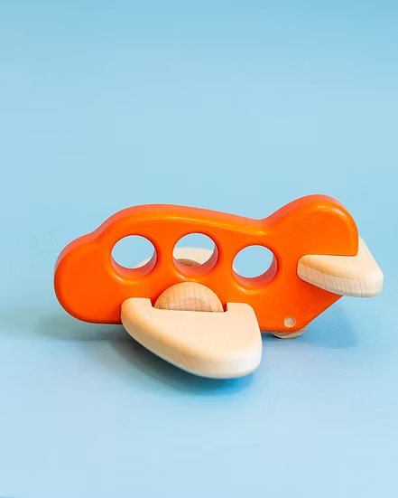 Wooden Orange Airplane