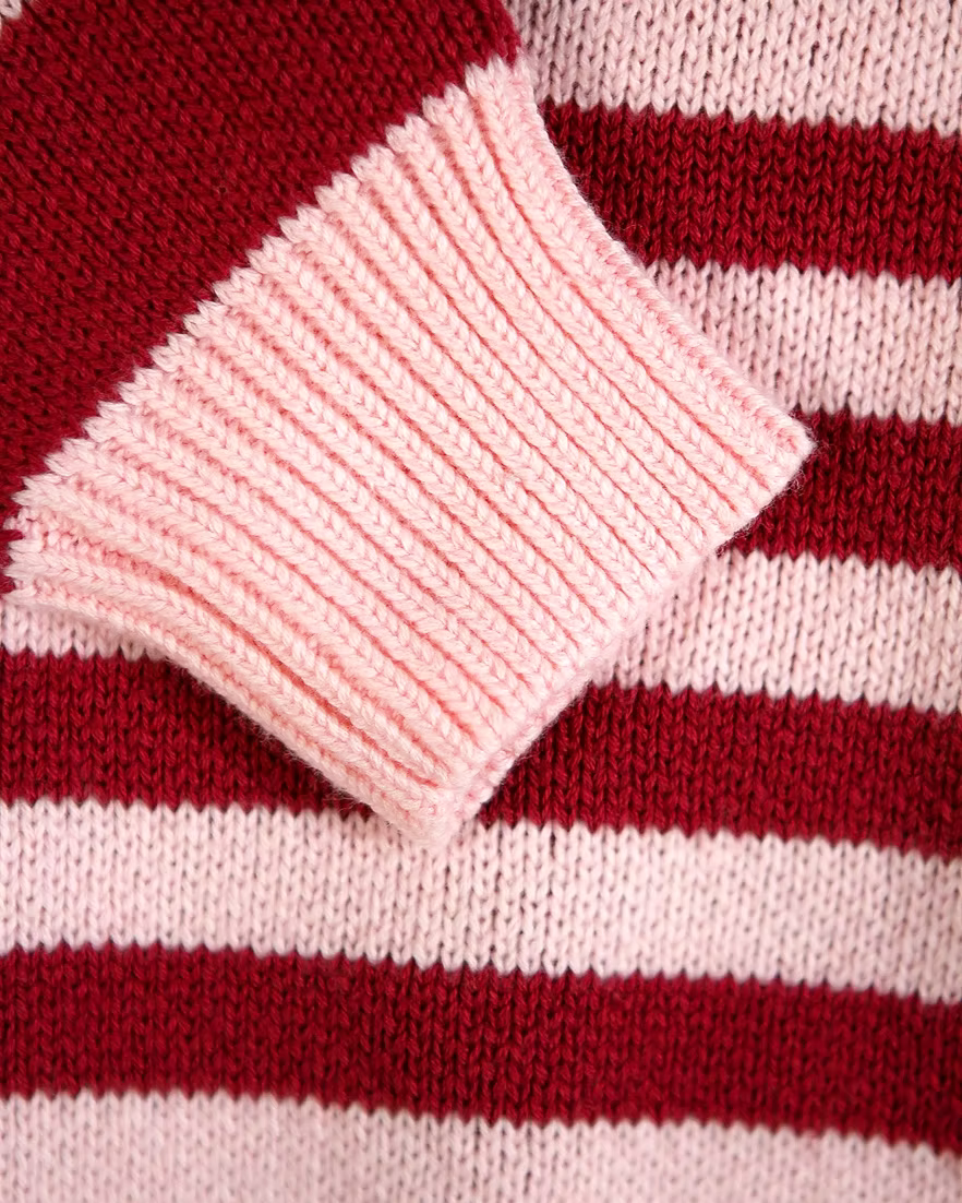Kate Flower Button Striped Sweater