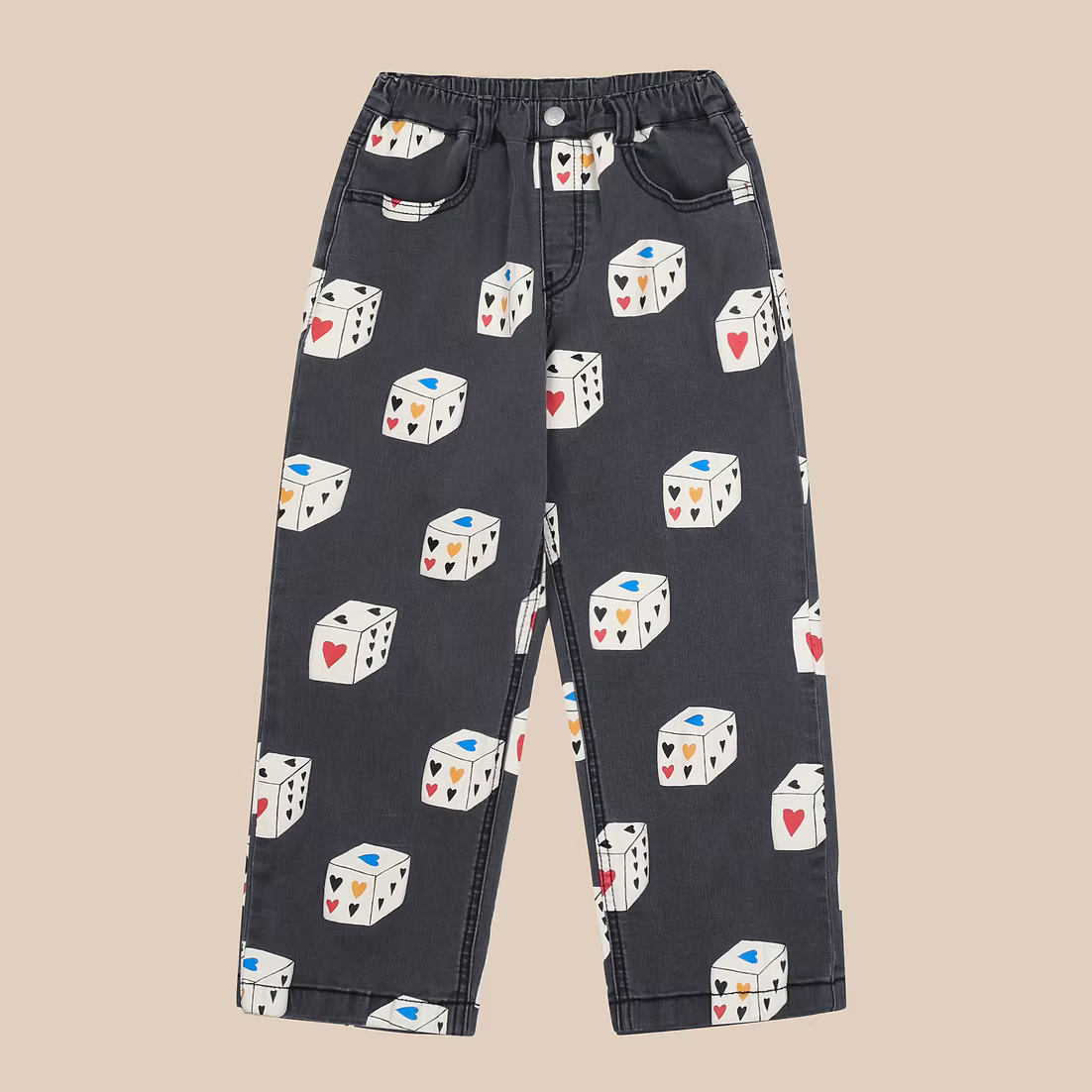 Heart Dice Denim Pants
