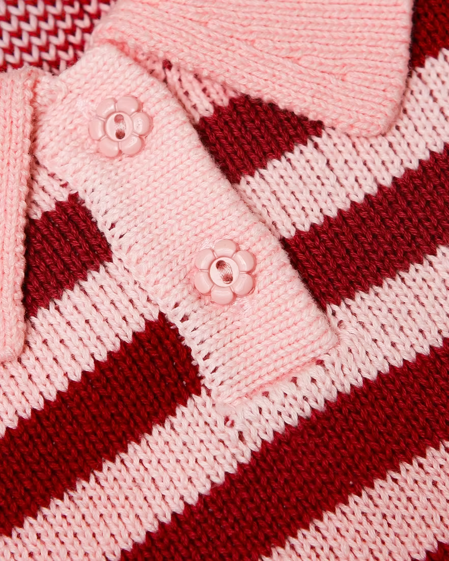 Kate Flower Button Striped Sweater