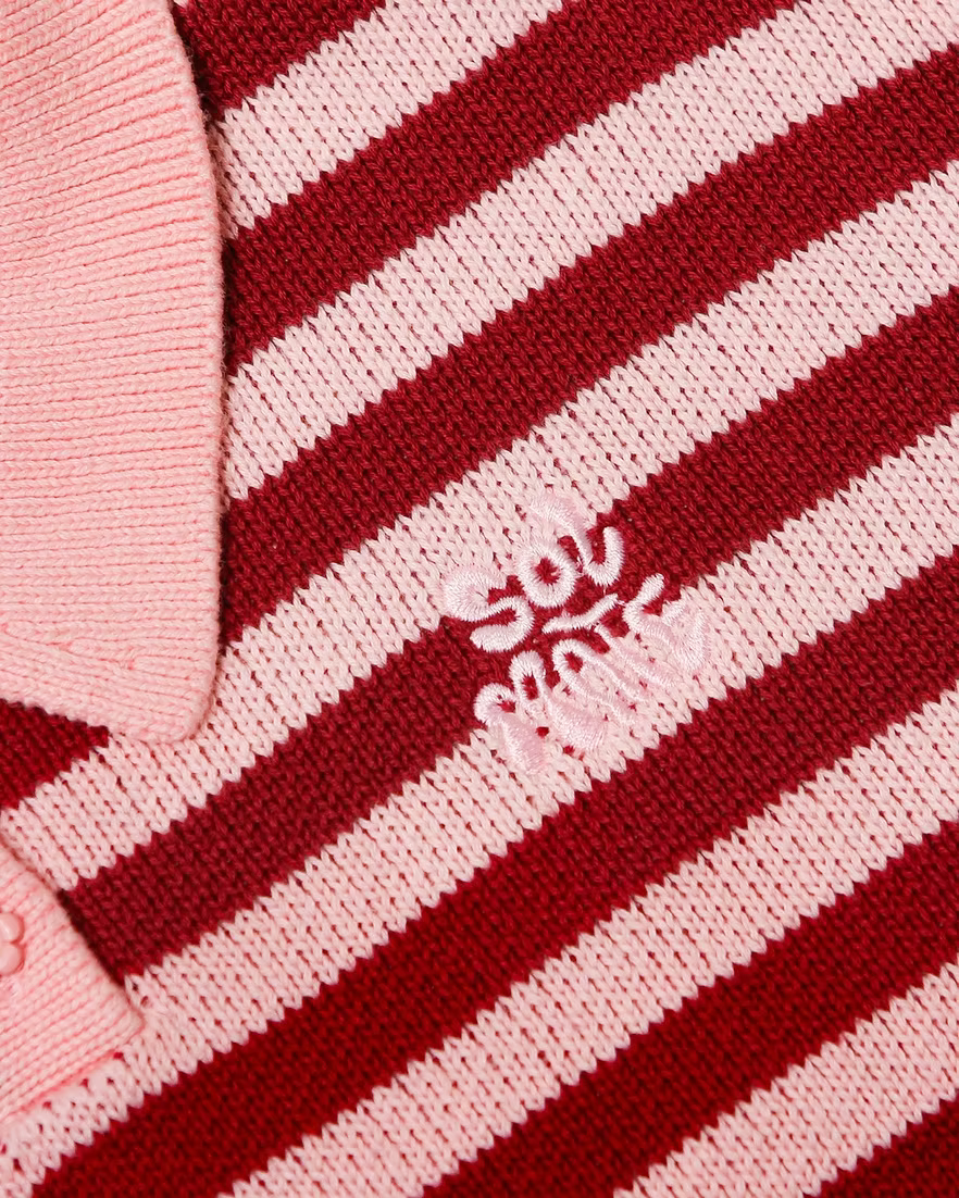 Kate Flower Button Striped Sweater