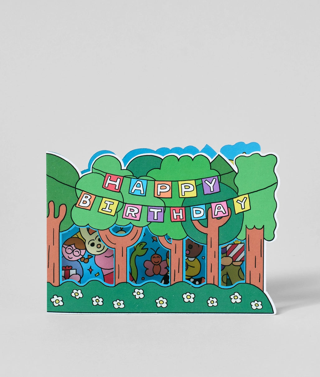 Happy Birthday Forest Surprise Shaped Card image 0