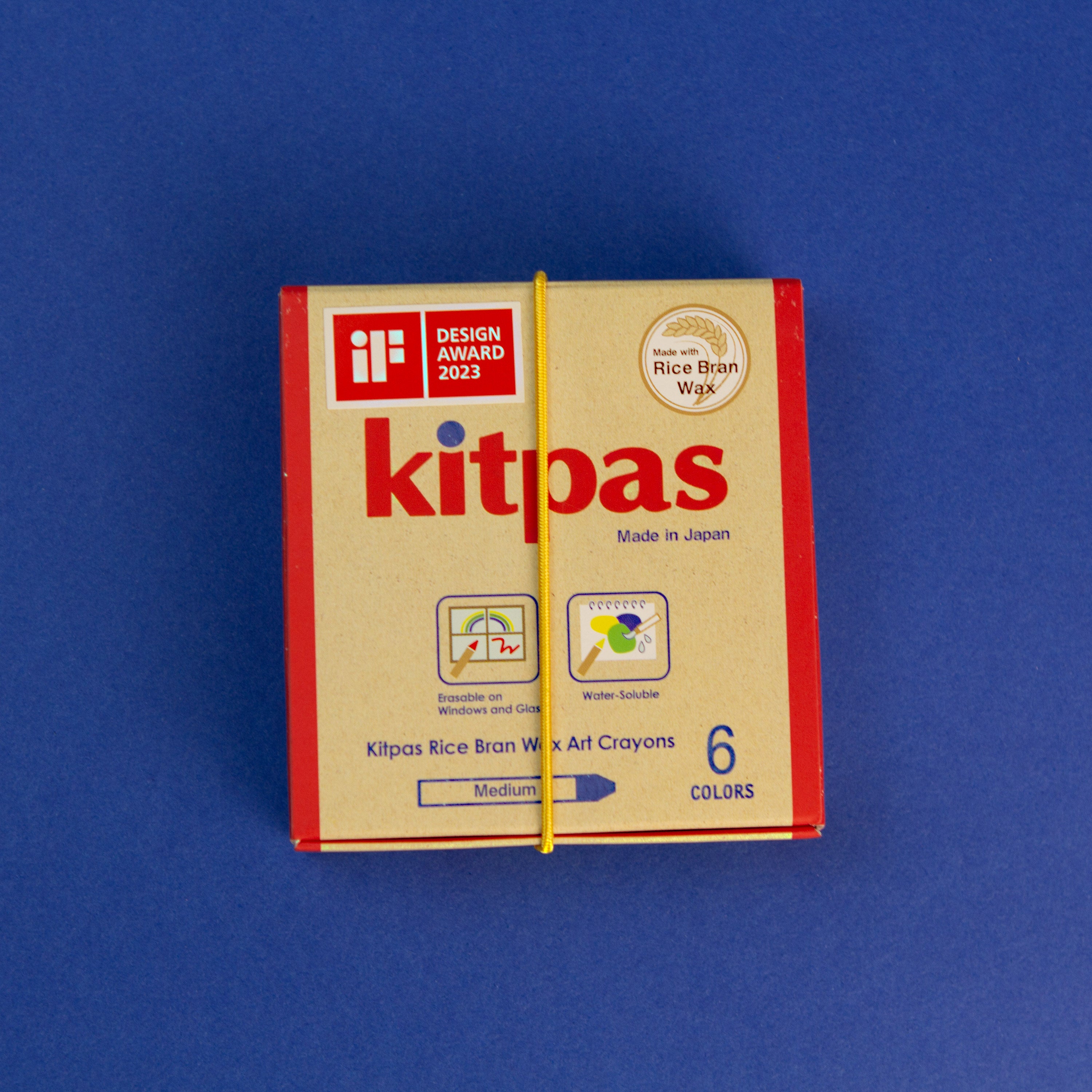 Kitpas Rice Bran Wax Art Crayons 6 Colors image 0