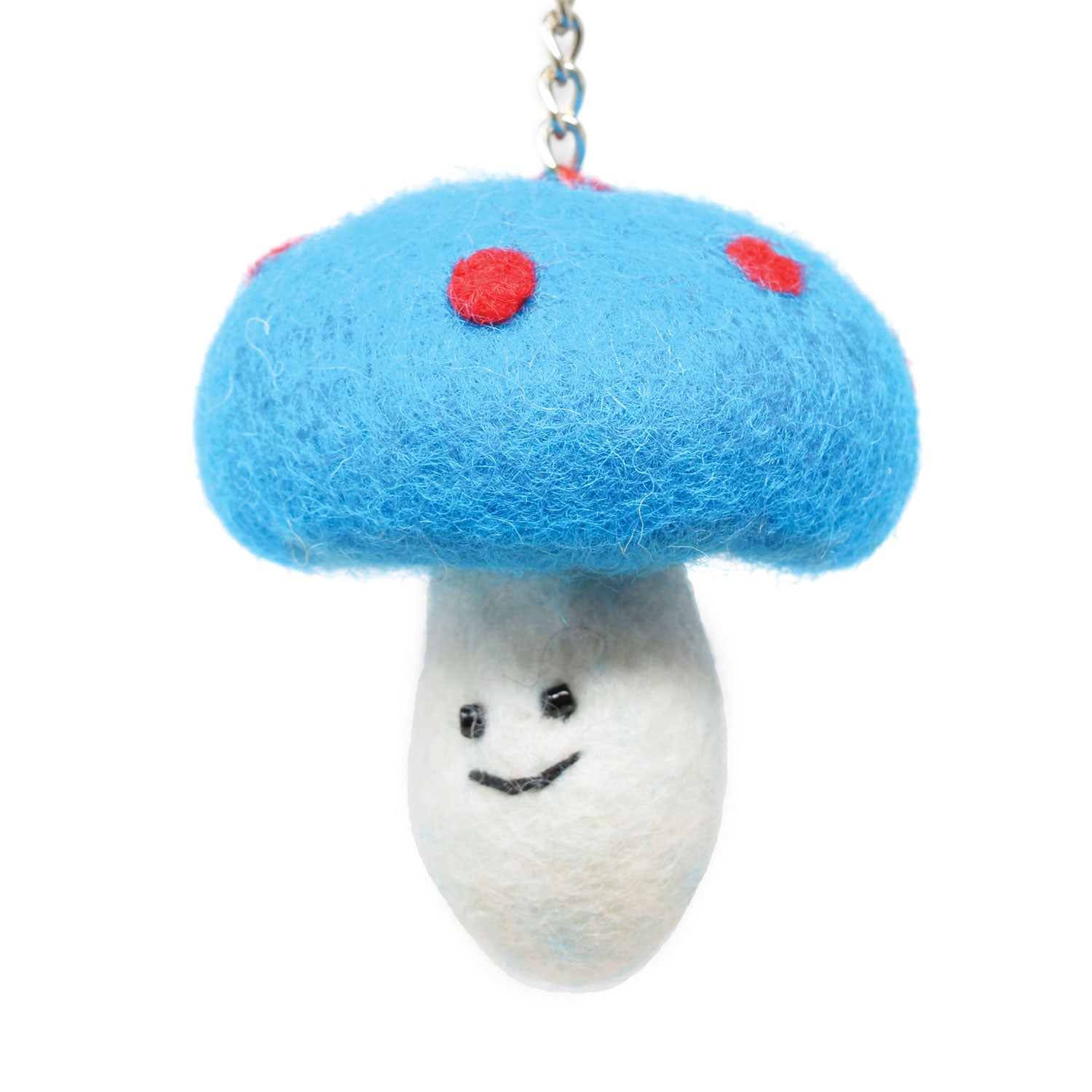 Blue Mushroom Felt Keychain image 1