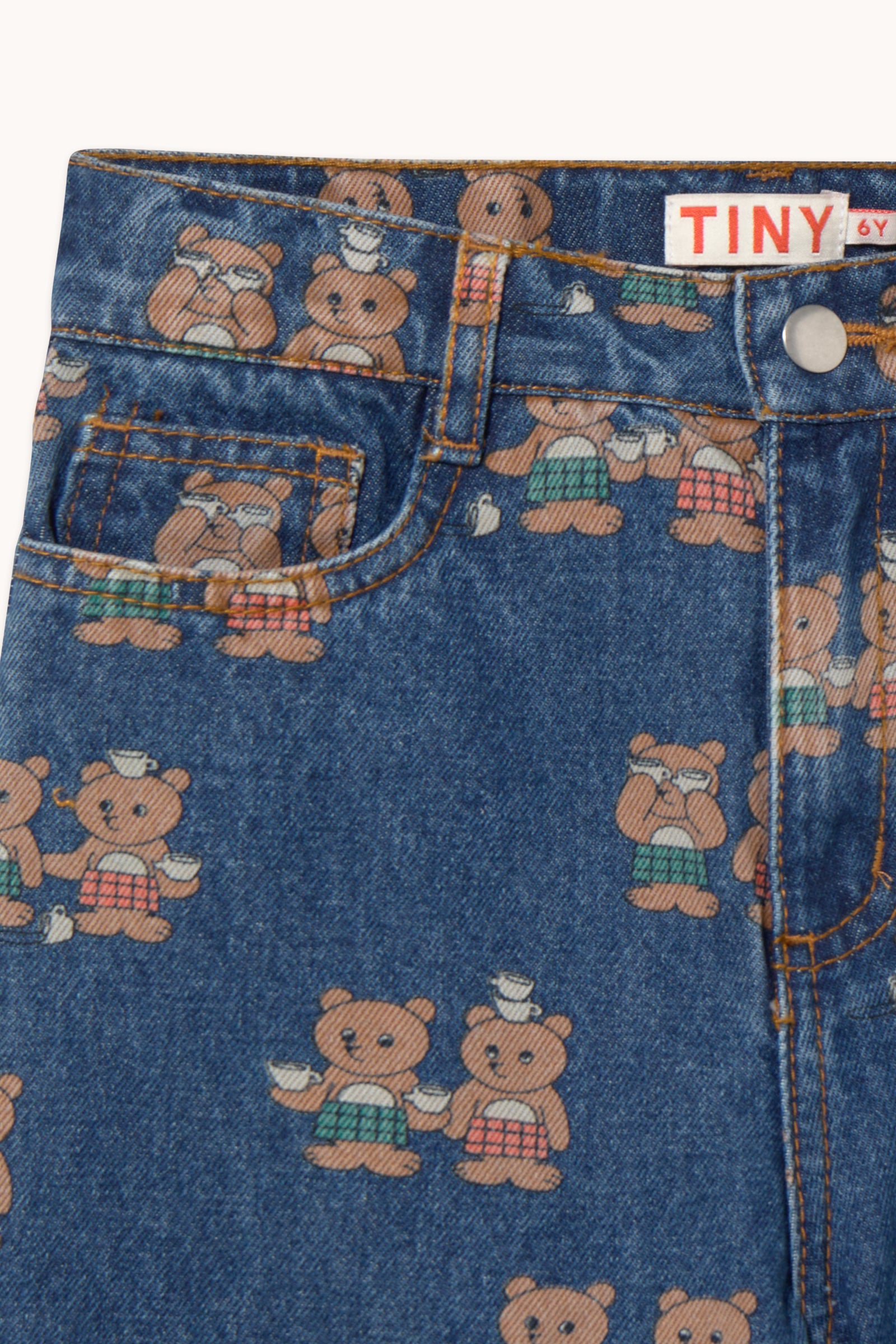 Tinycottons Tiny Tea Room Straight Denim Pant Organic Cotton