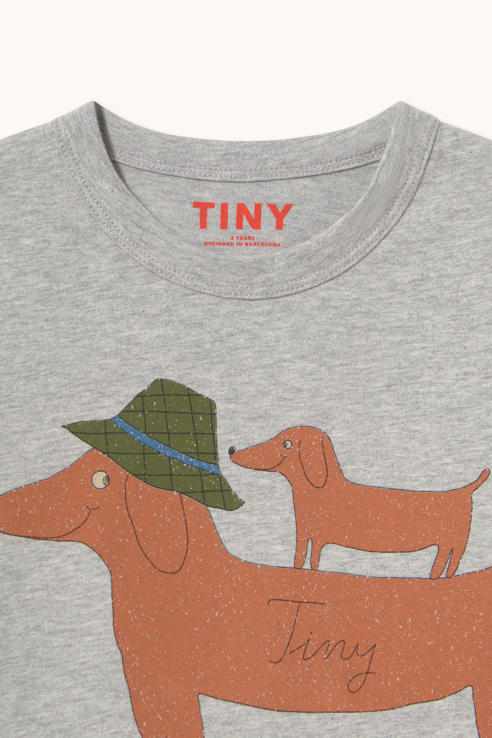 Tinycottons Two Dogs Graphic Sleeve Tee Organic Cotton