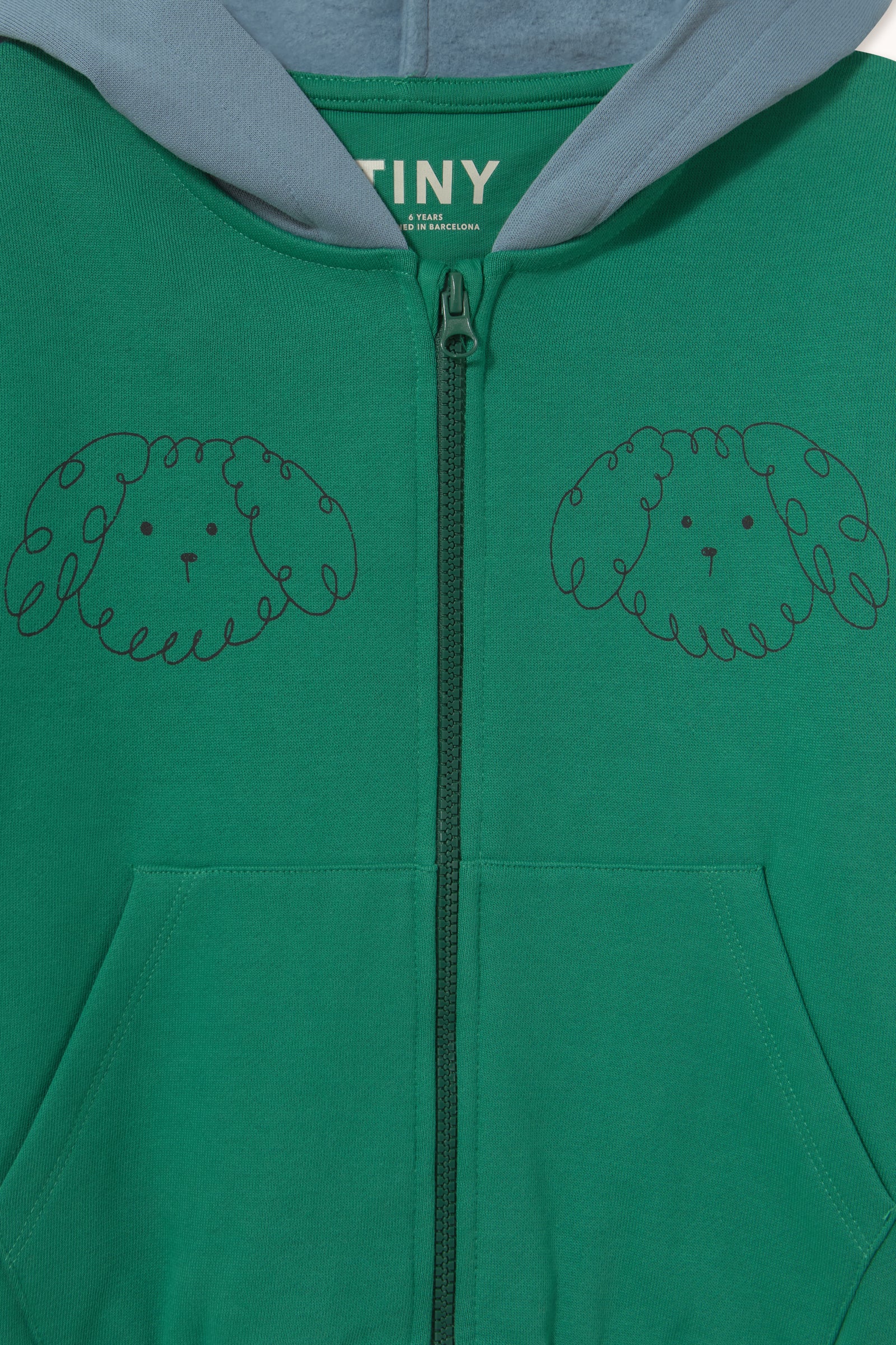 Tinycottons Curly Dog Colour Block Hoodie Organic Cotton