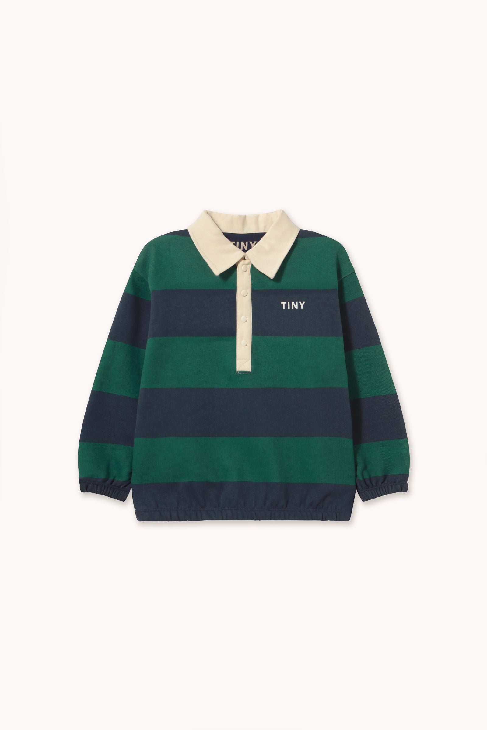 Tinycottons Navy Stripes Polo Sweatshirt Organic Cotton