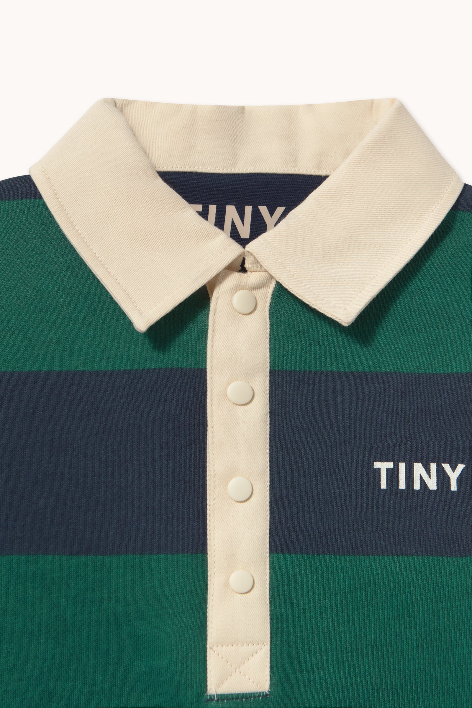 Tinycottons Navy Stripes Polo Sweatshirt Organic Cotton