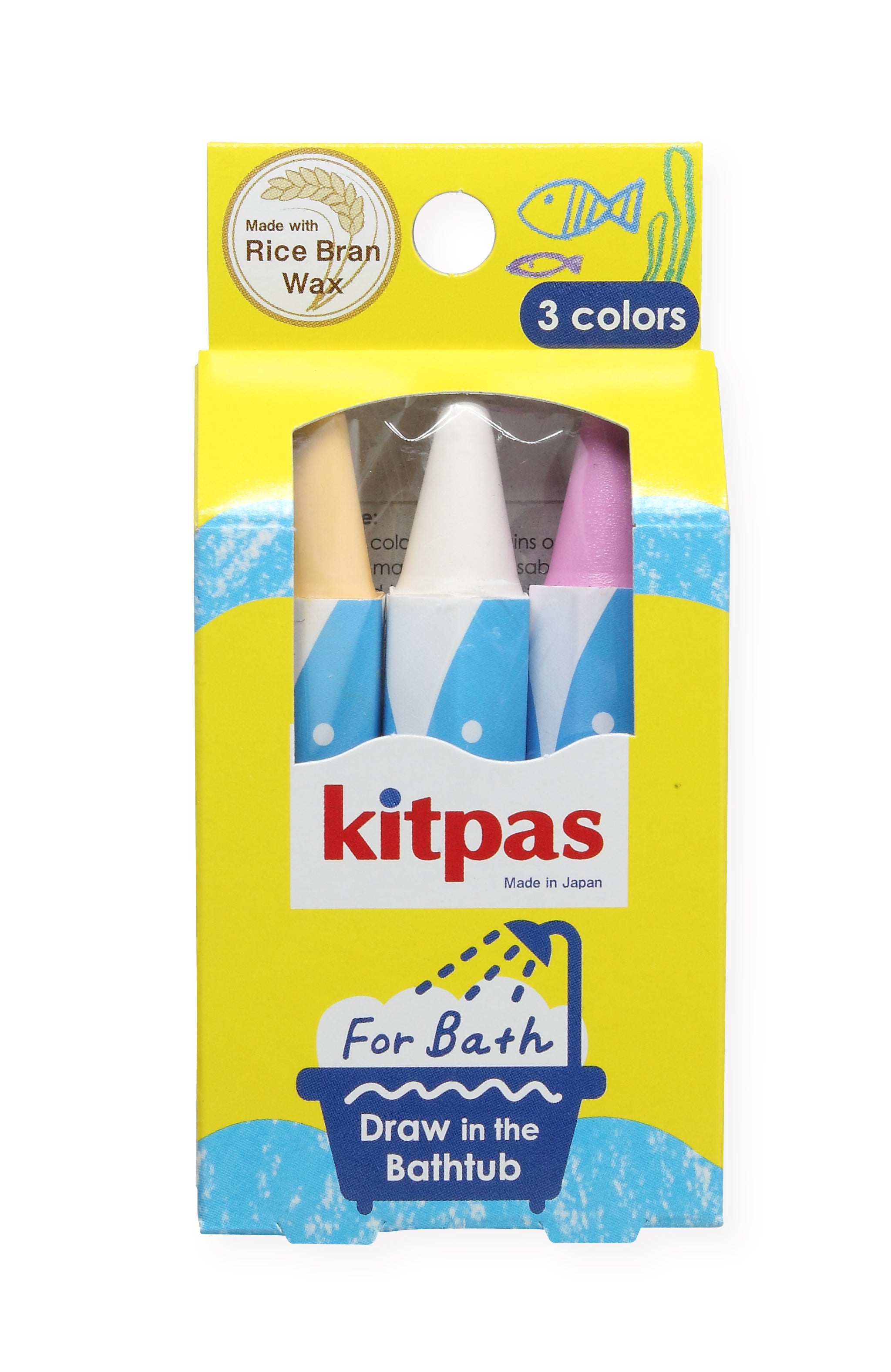 Kitpas Rice Bran Wax Bath Crayons 3 Colours Shell