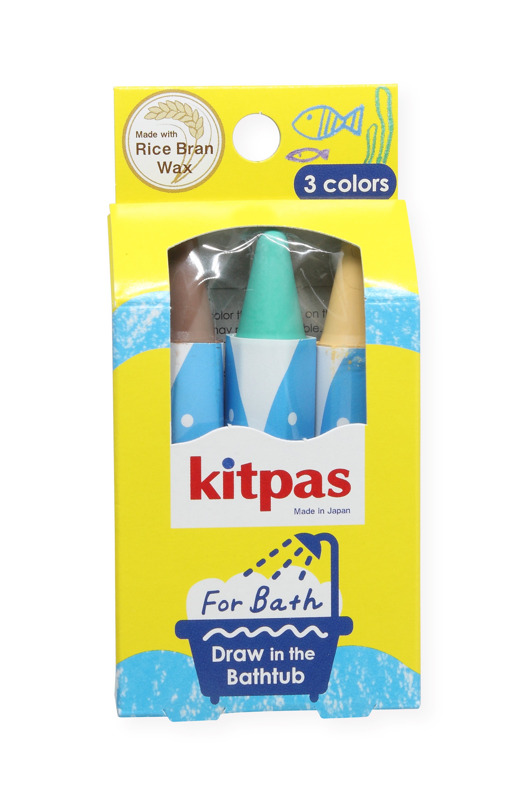 Kitpas Rice Bran Wax Bath Crayons 3 Colours Turtle