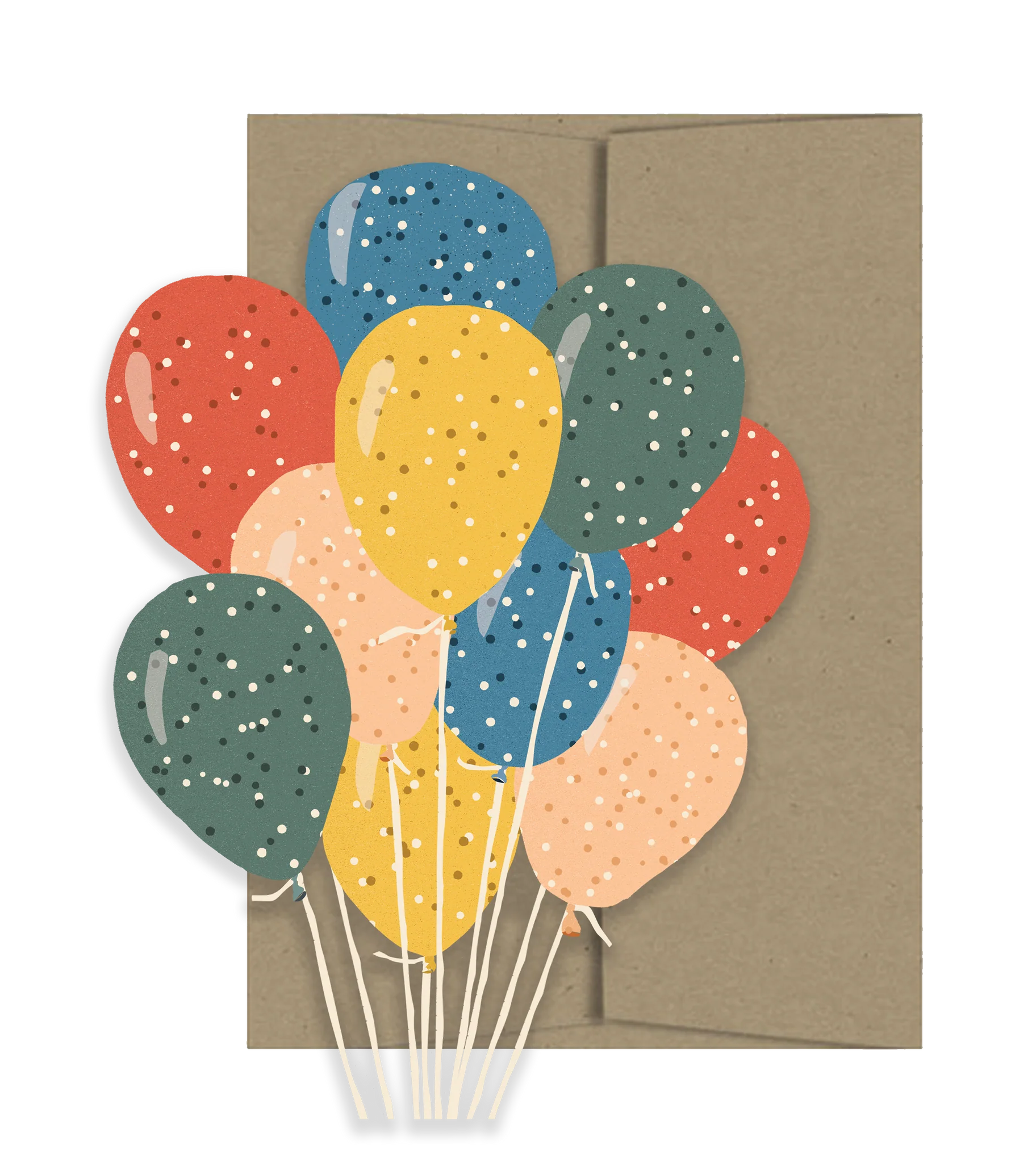 Party Balloons Die Cut Card
