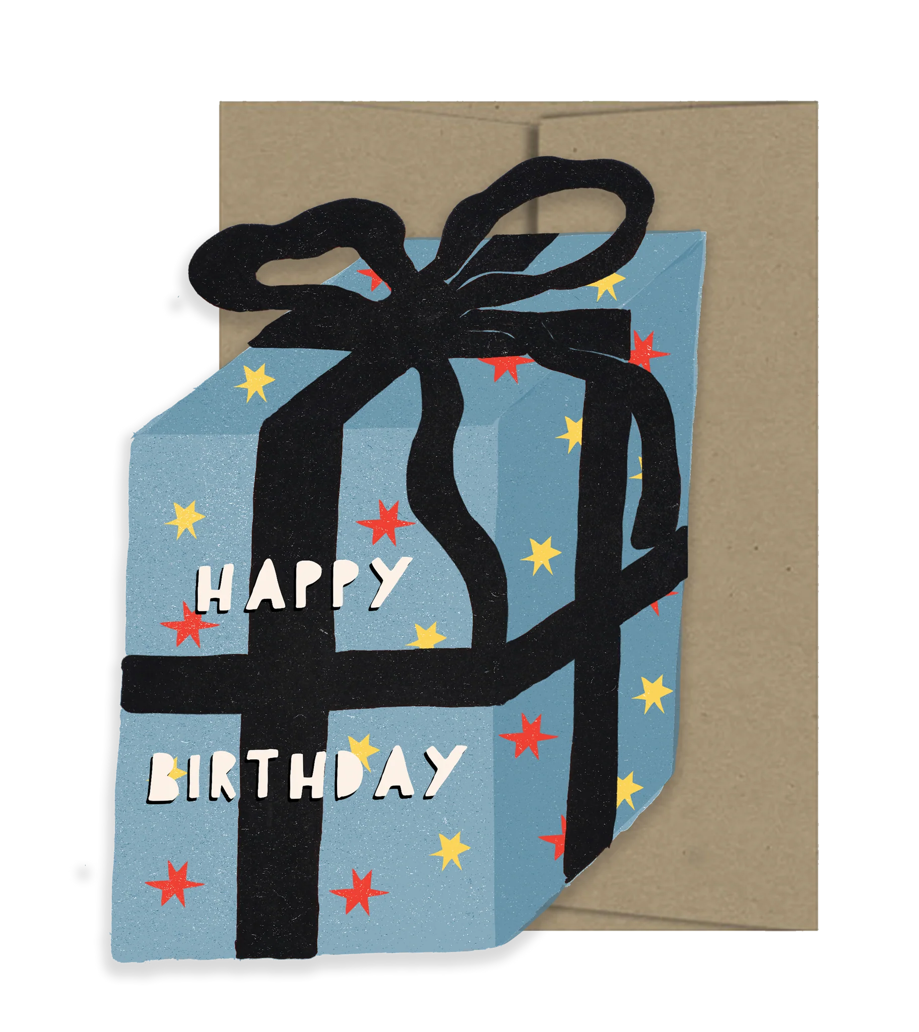 Blue Gift Birthday Die Cut Card