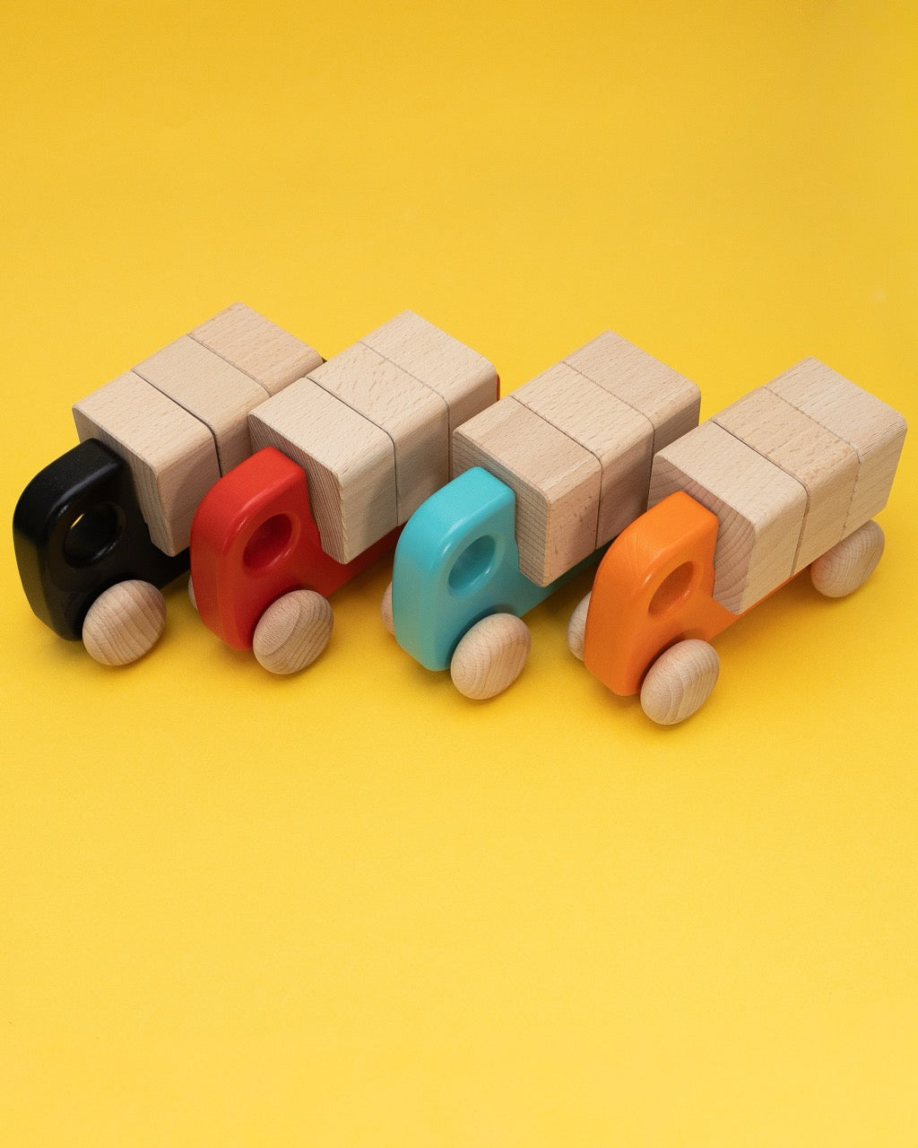Wooden Truck with Blocks Black