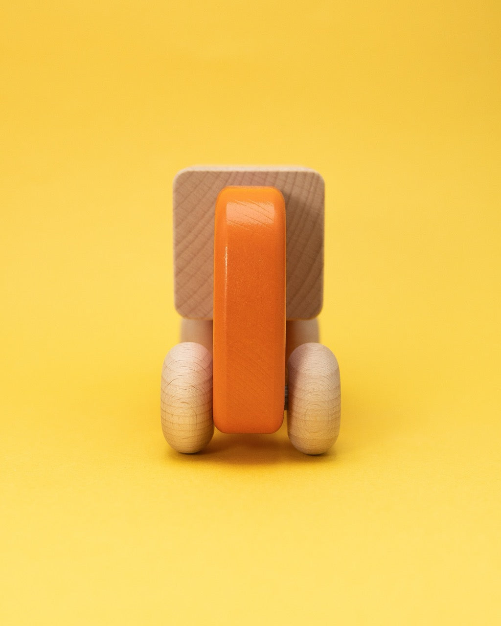 Wooden Orange Truck with Blocks