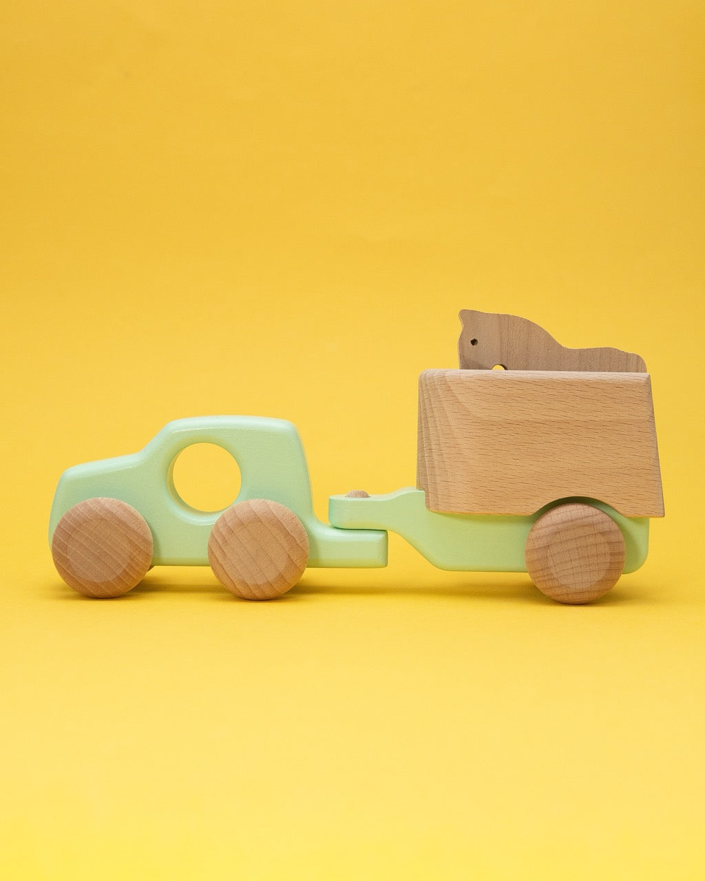 Wooden Car with Horse