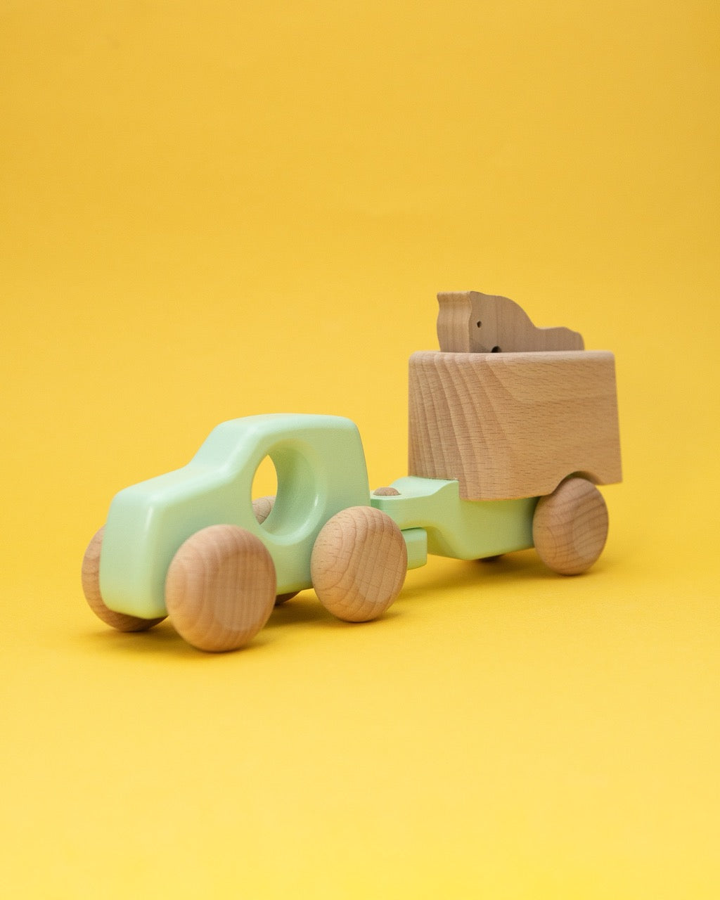 Wooden Car with Horse