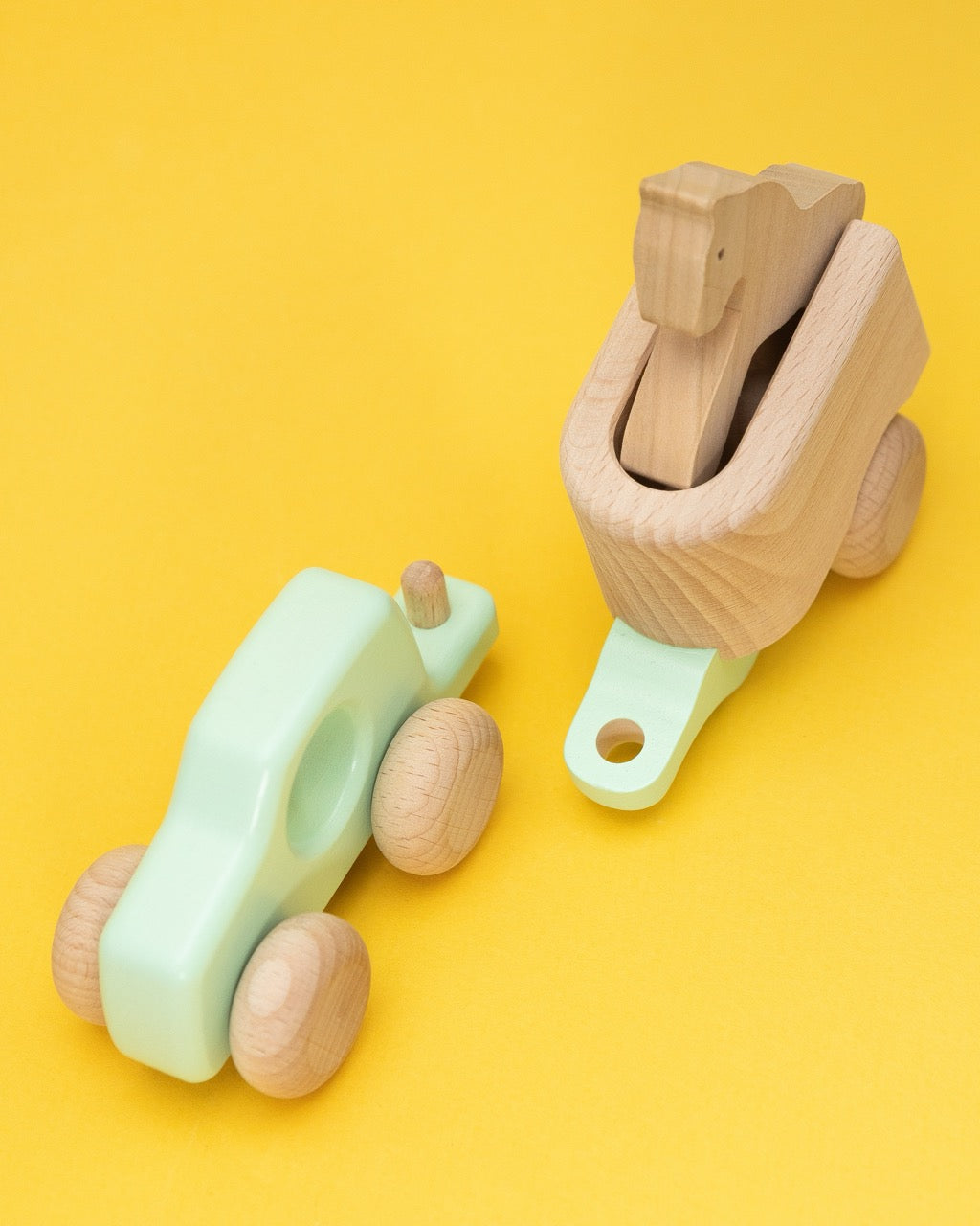 Wooden Car with Horse