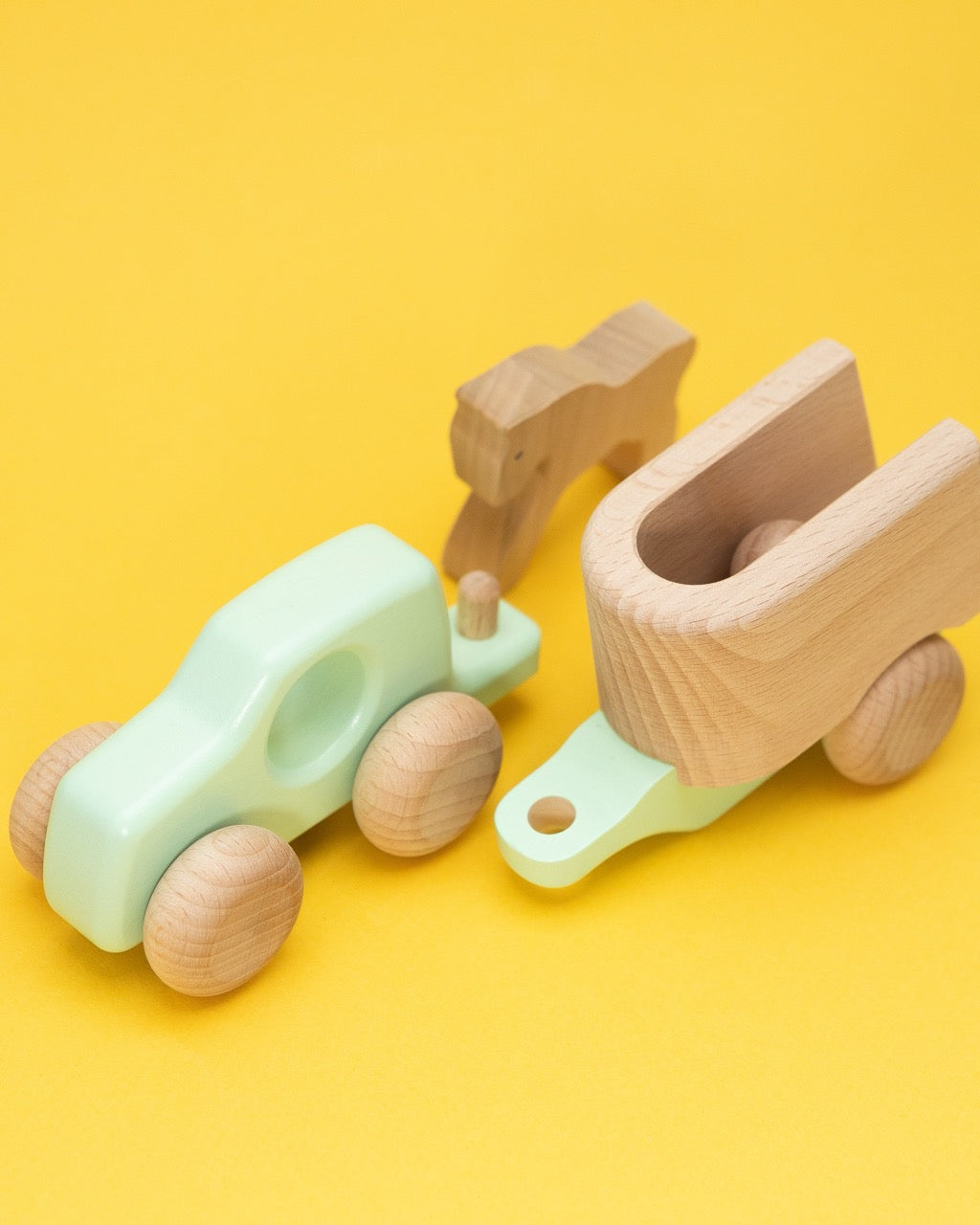 Wooden Car with Horse