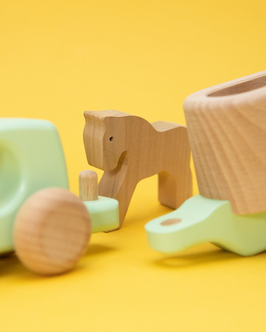 Wooden Car with Horse
