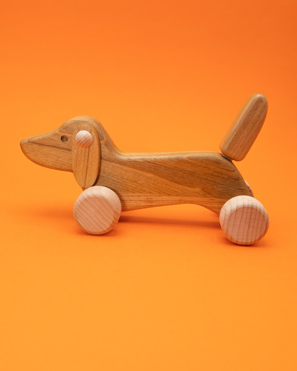 Wooden Push Dachshund Puppy