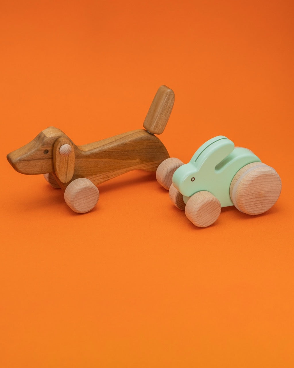 Wooden Push Bunny Mint