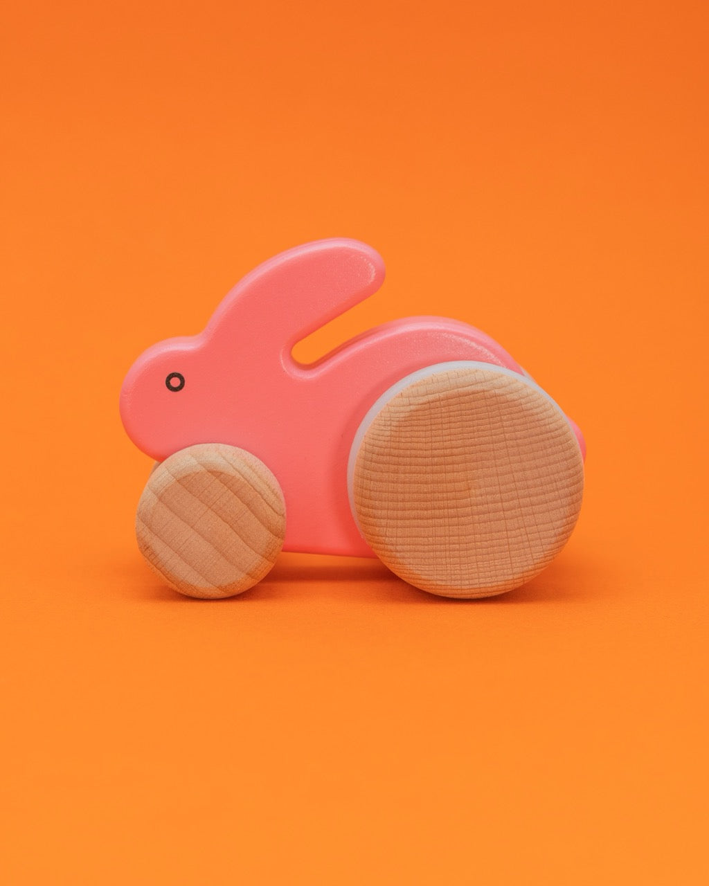 Wooden Pink Push Bunny