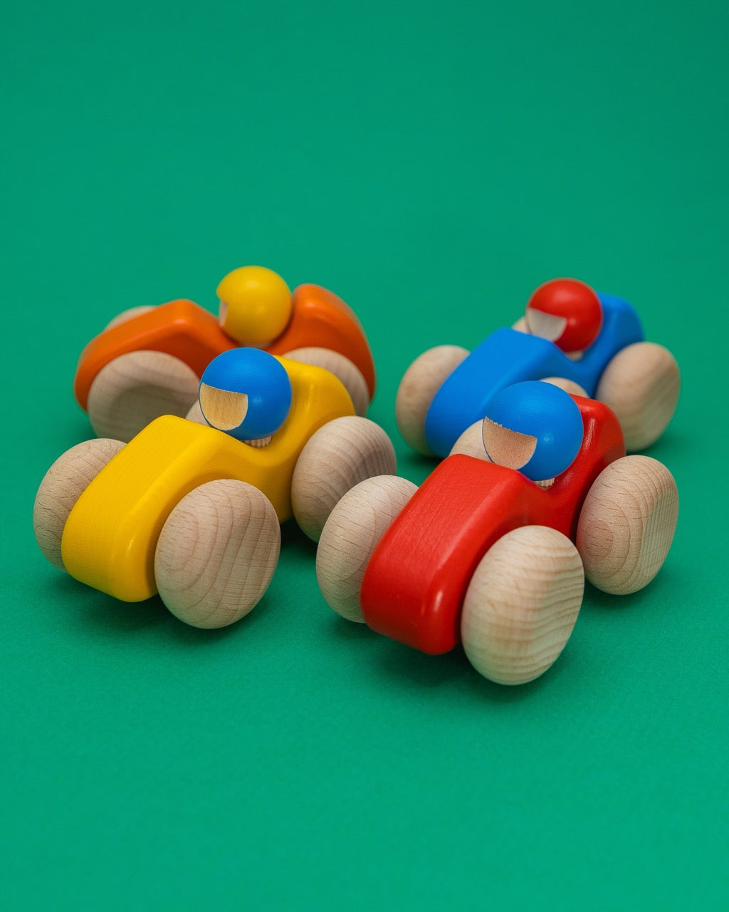 Wooden Orange Racing Car