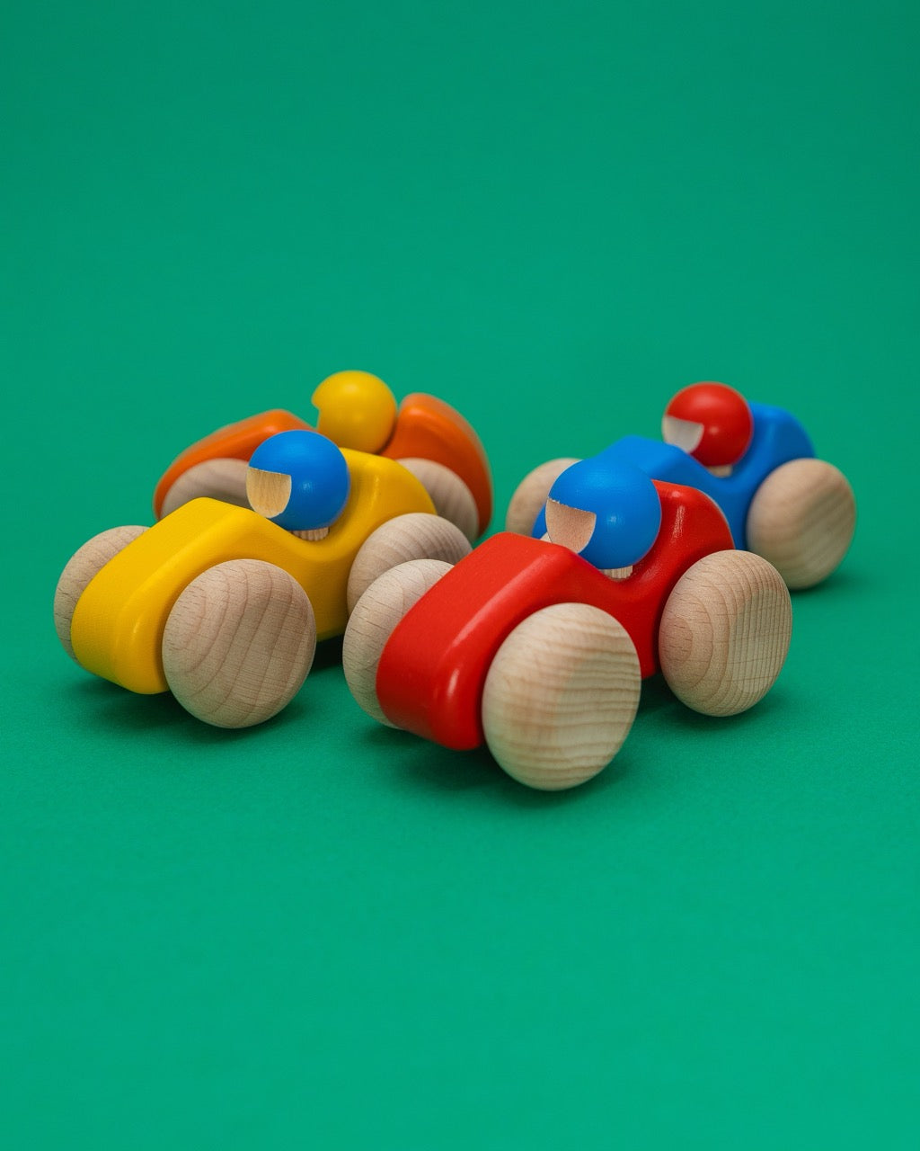Wooden Orange Racing Car