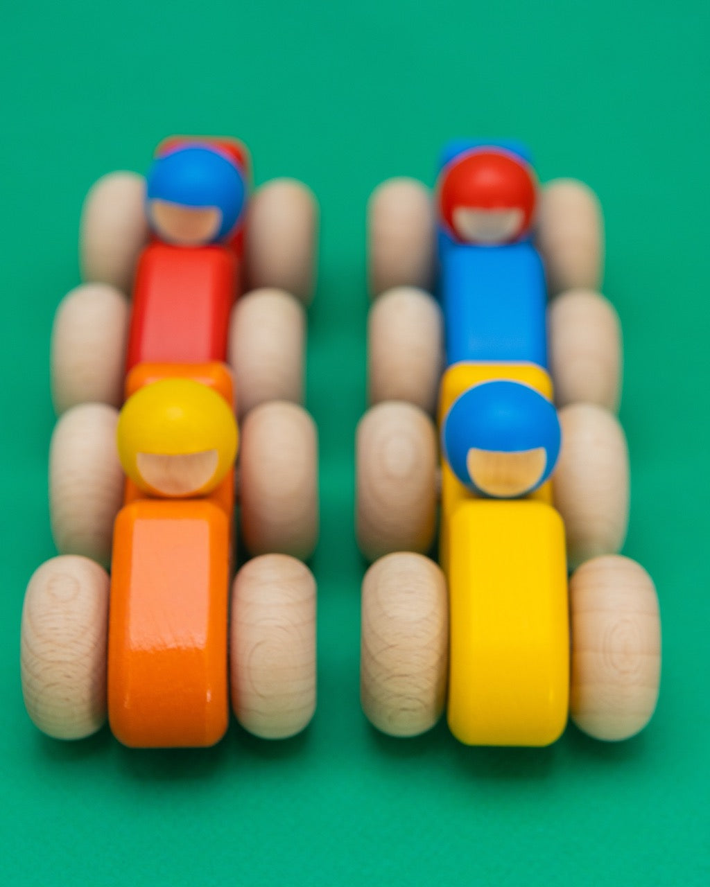 Wooden Yellow Racing Car