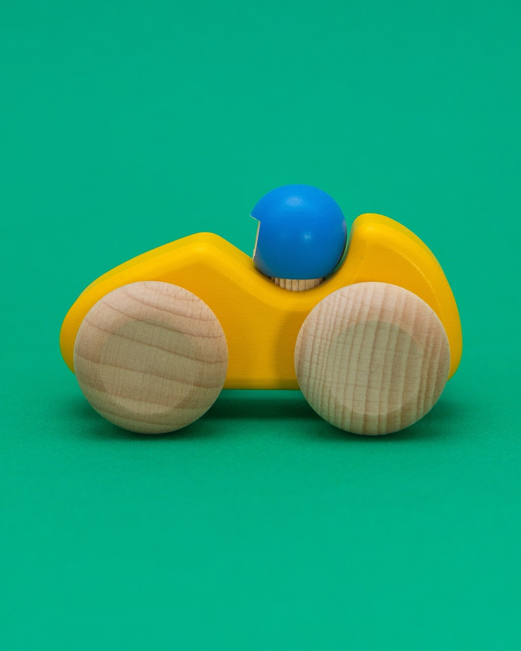 Wooden Yellow Racing Car