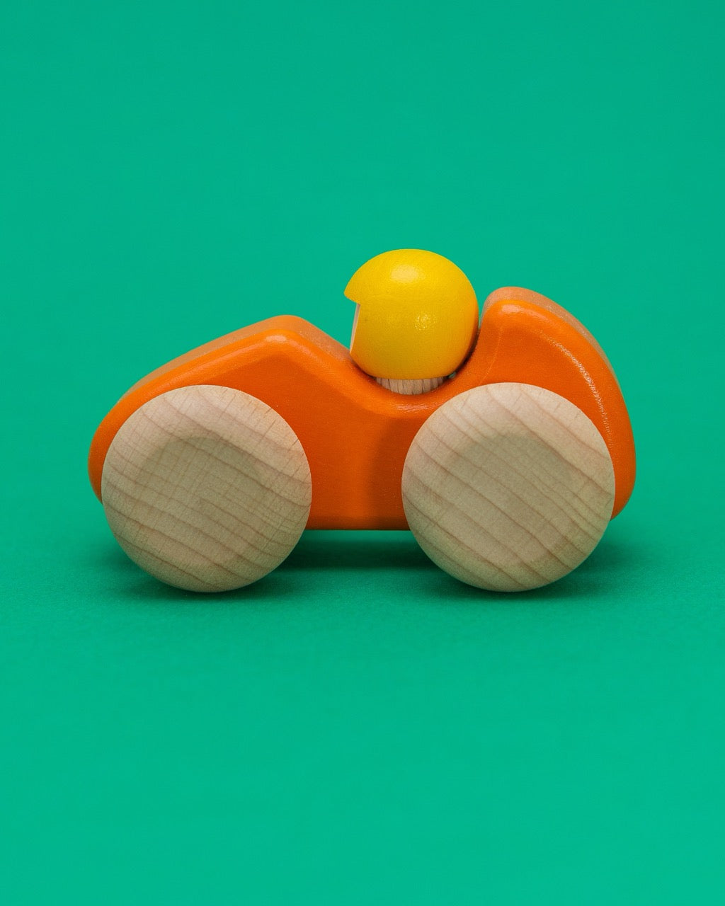 Wooden Orange Racing Car