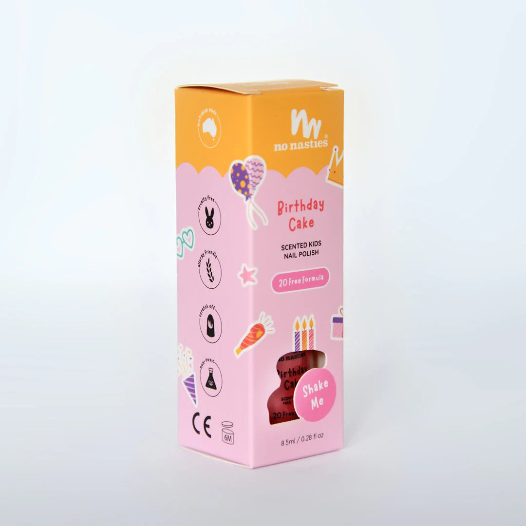 Water Based Scented Scratch Off Kids Nail Polish, Birthday Cake