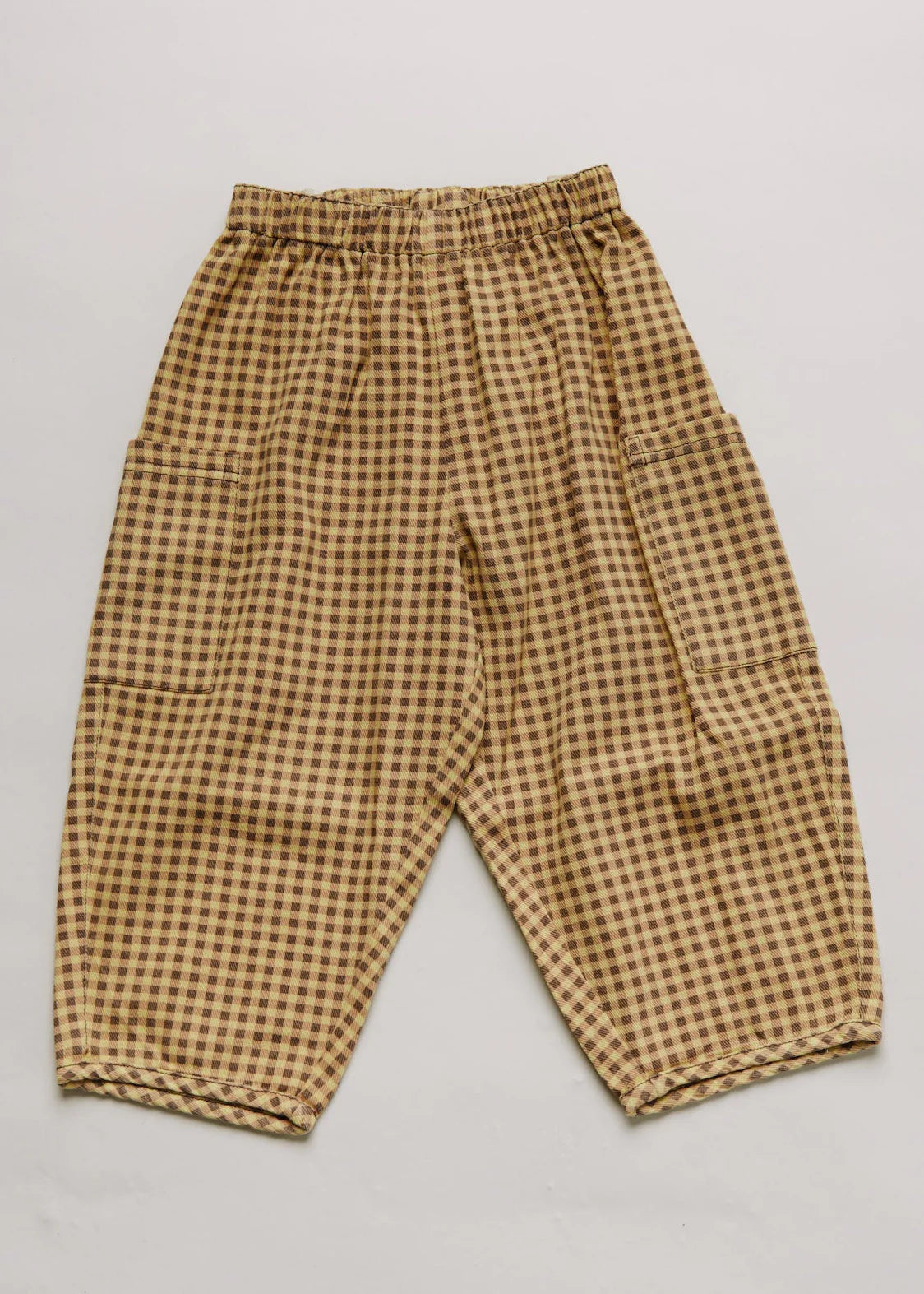Emerson Ochre Gingham Trouser Organic Cotton