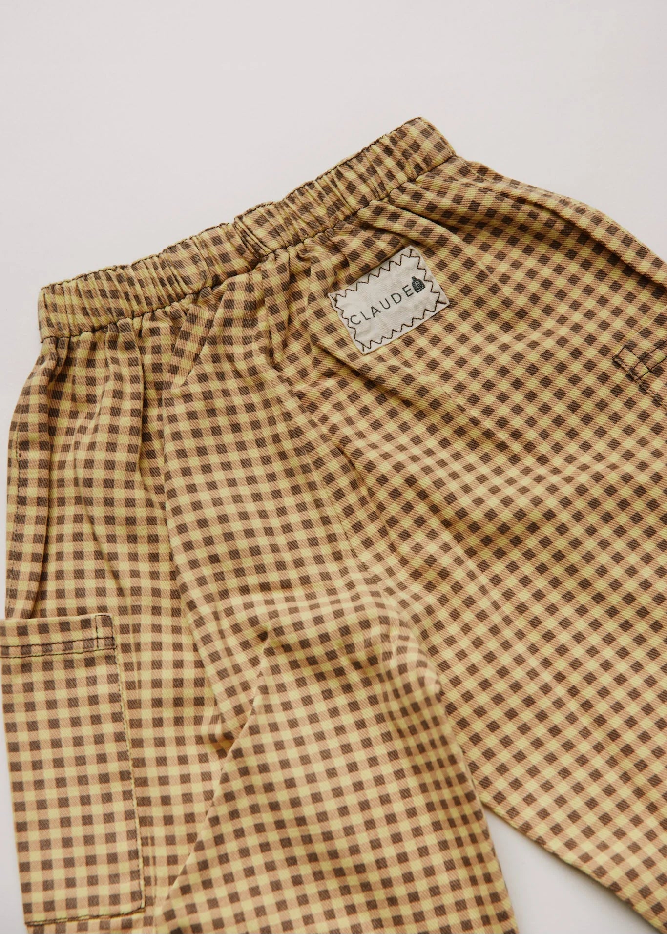 Emerson Ochre Gingham Trouser Organic Cotton