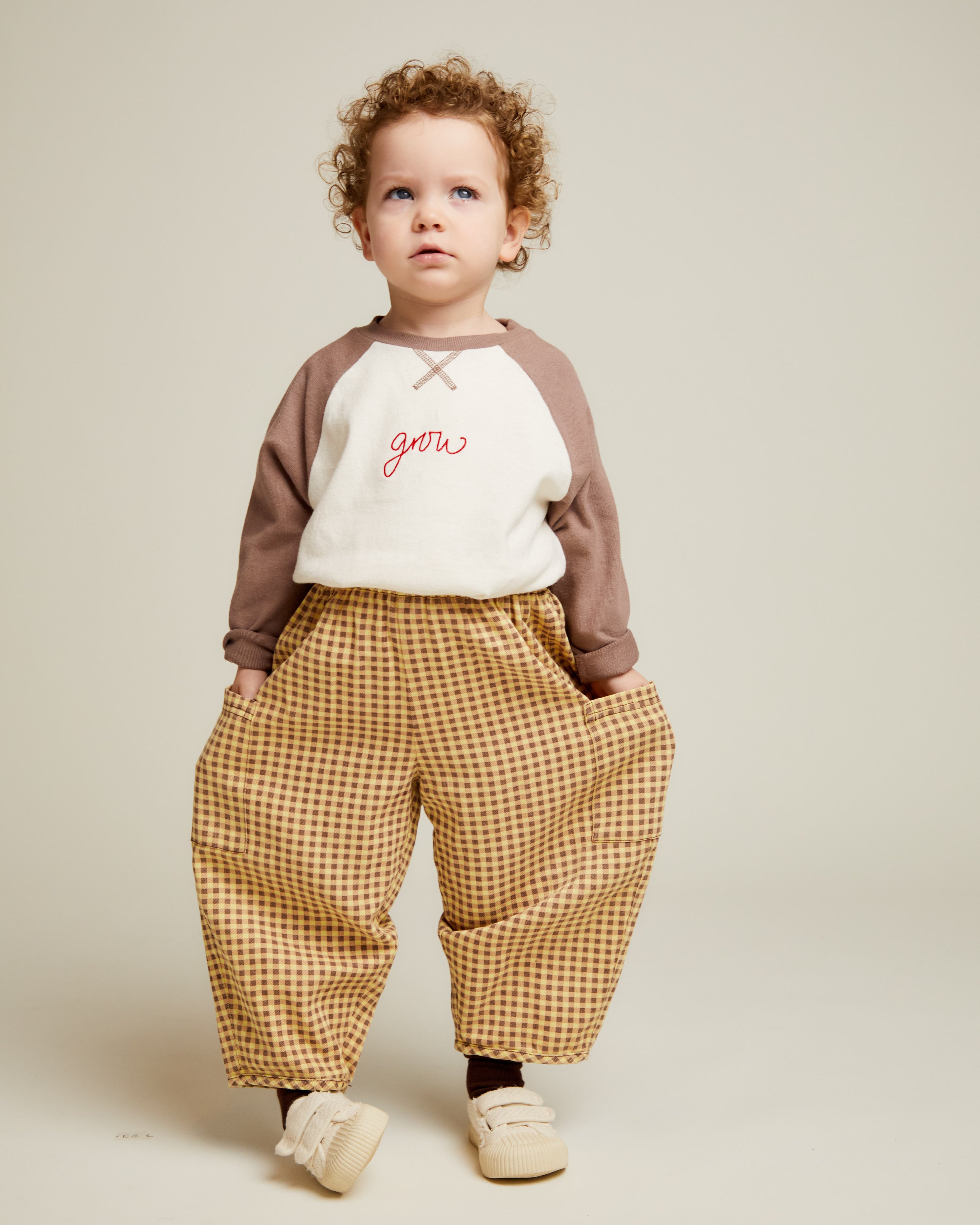 Emerson Ochre Gingham Trouser Organic Cotton