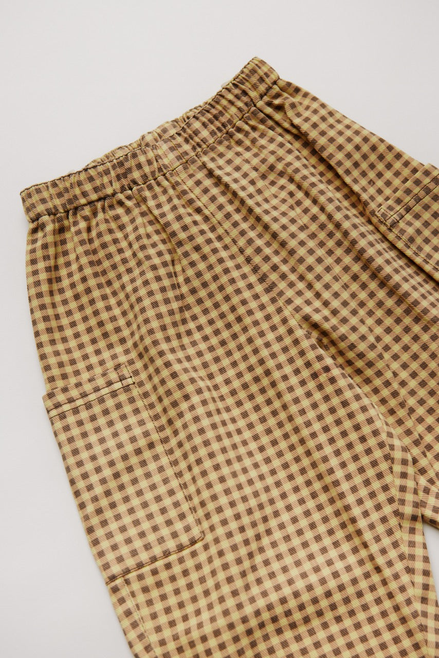 Emerson Ochre Gingham Trouser Organic Cotton