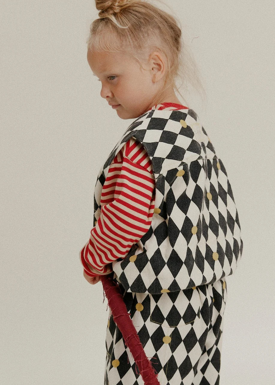 Rumi Harlequin Spot Gilet Organic Cotton