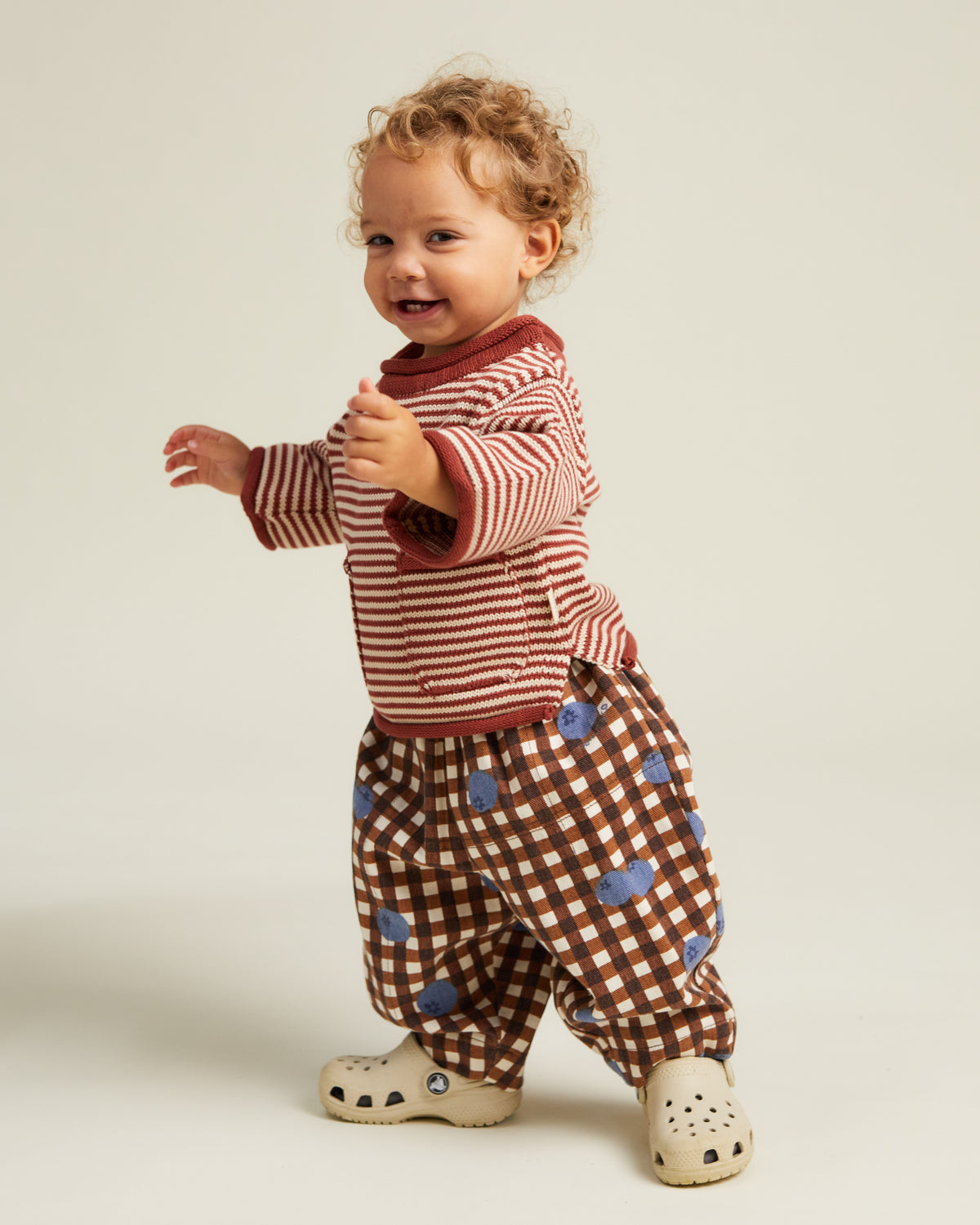 Rex Blueberry Gingham Trouser Organic Cotton