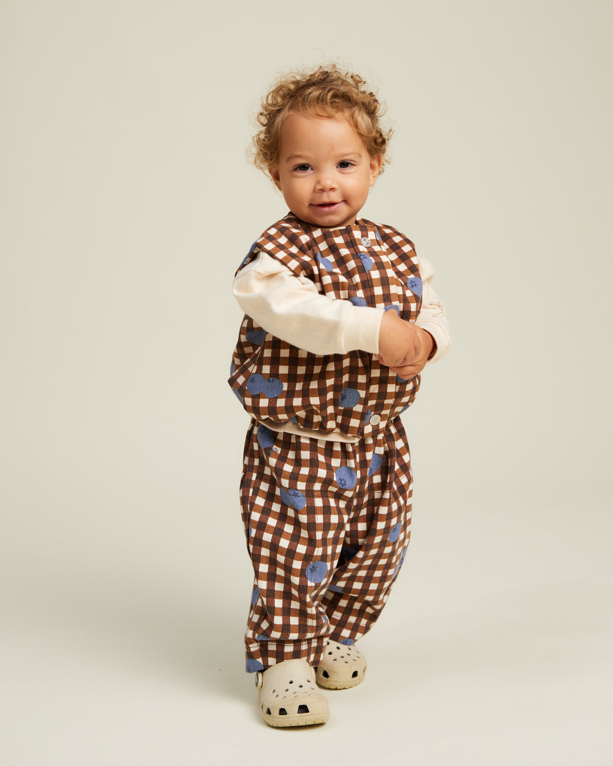 Rex Blueberry Gingham Trouser Organic Cotton
