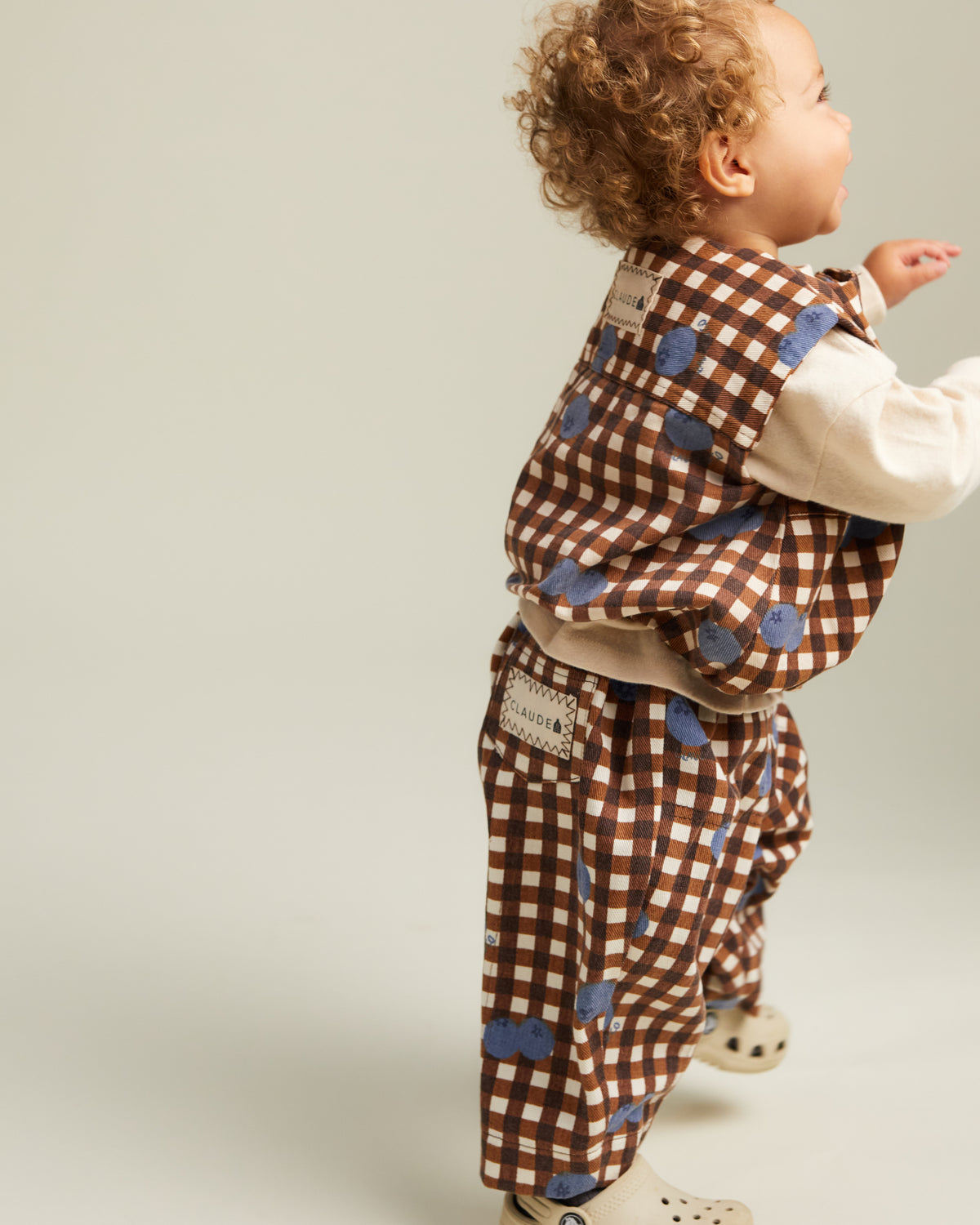 Rex Blueberry Gingham Trouser Organic Cotton