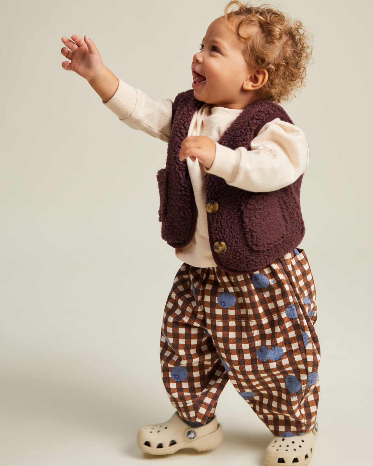 Rex Blueberry Gingham Trouser Organic Cotton