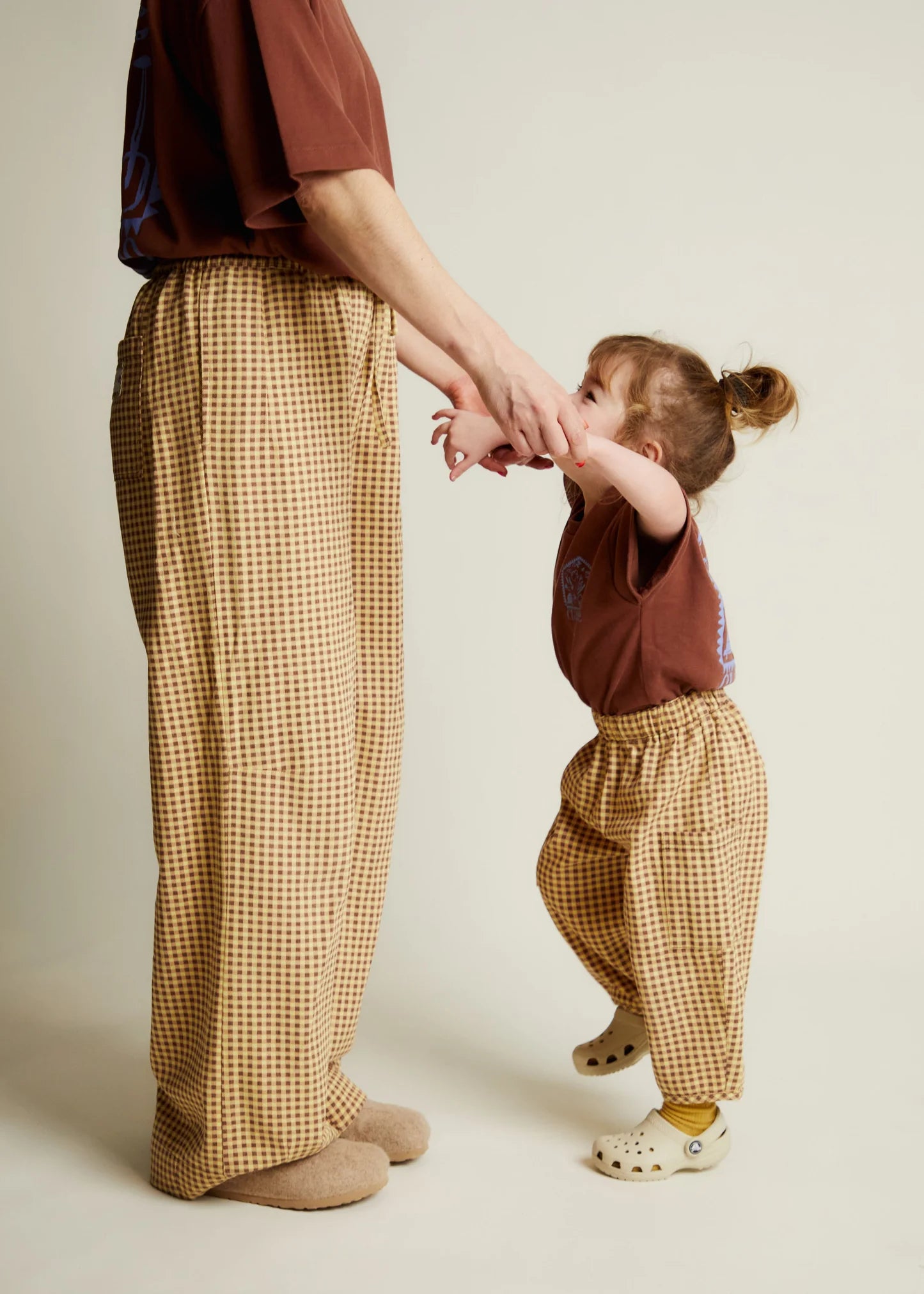 Emerson Ochre Gingham Trouser Organic Cotton