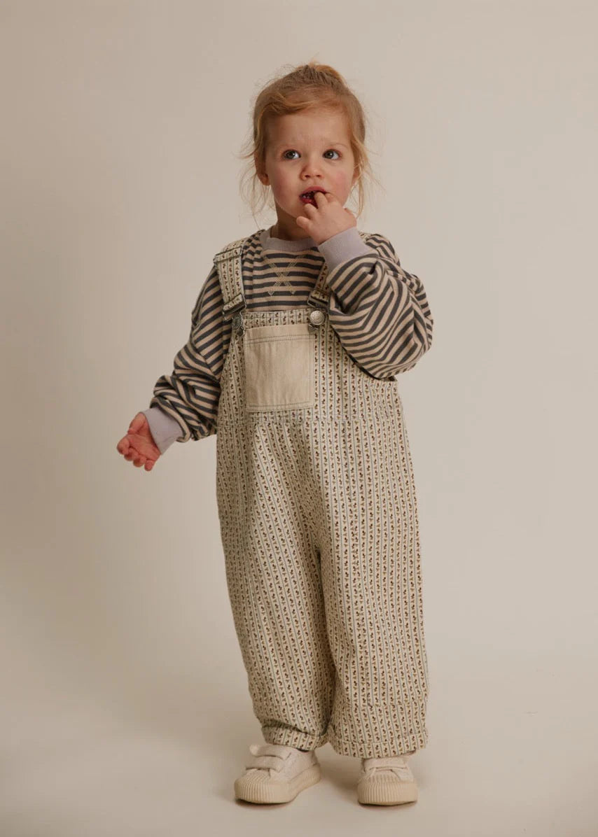 Blythe Radish Stripe Dungaree Organic Cotton