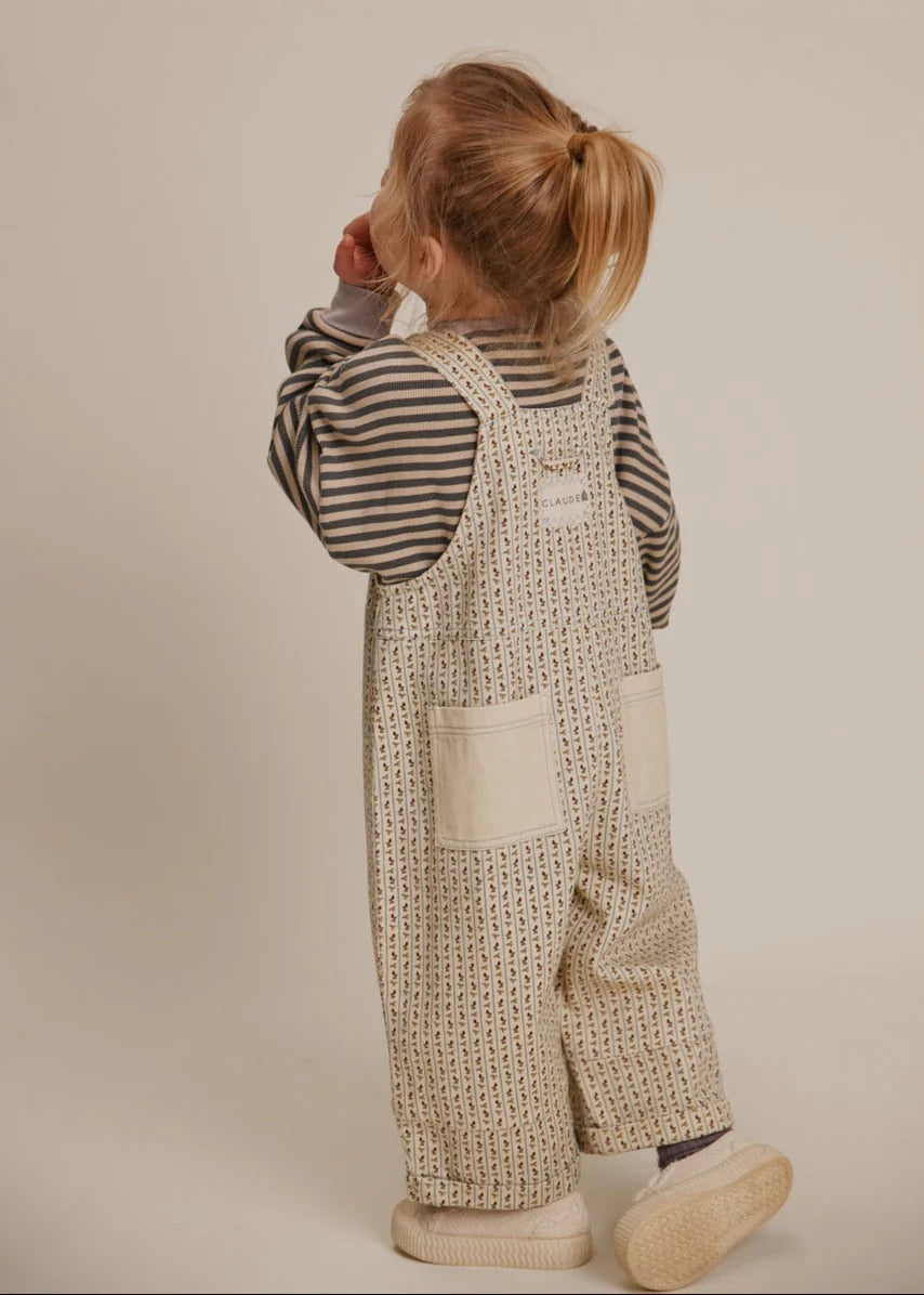 Blythe Radish Stripe Dungaree Organic Cotton