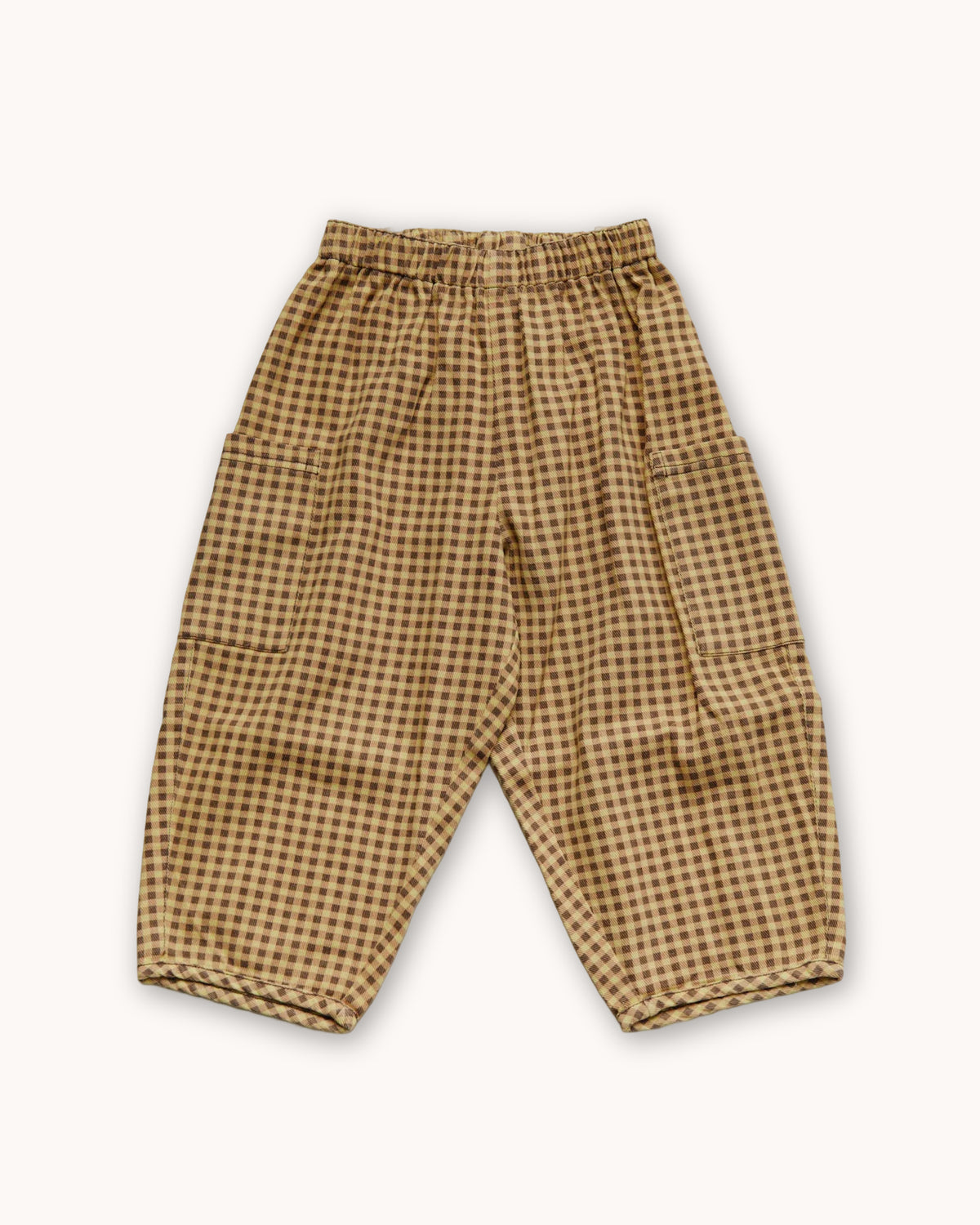 Emerson Ochre Gingham Trouser Organic Cotton