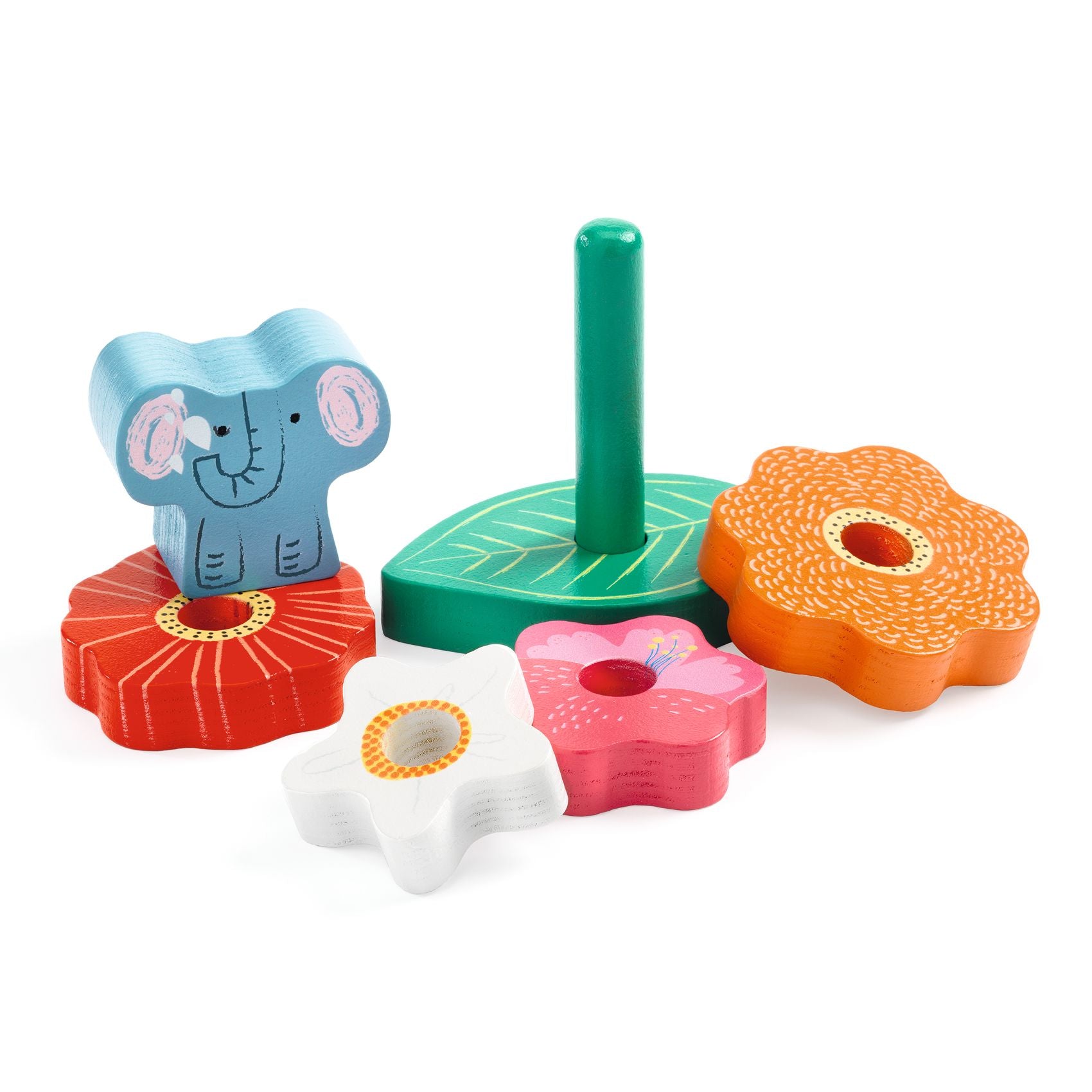 Wooden Puzzle & Flower Stack