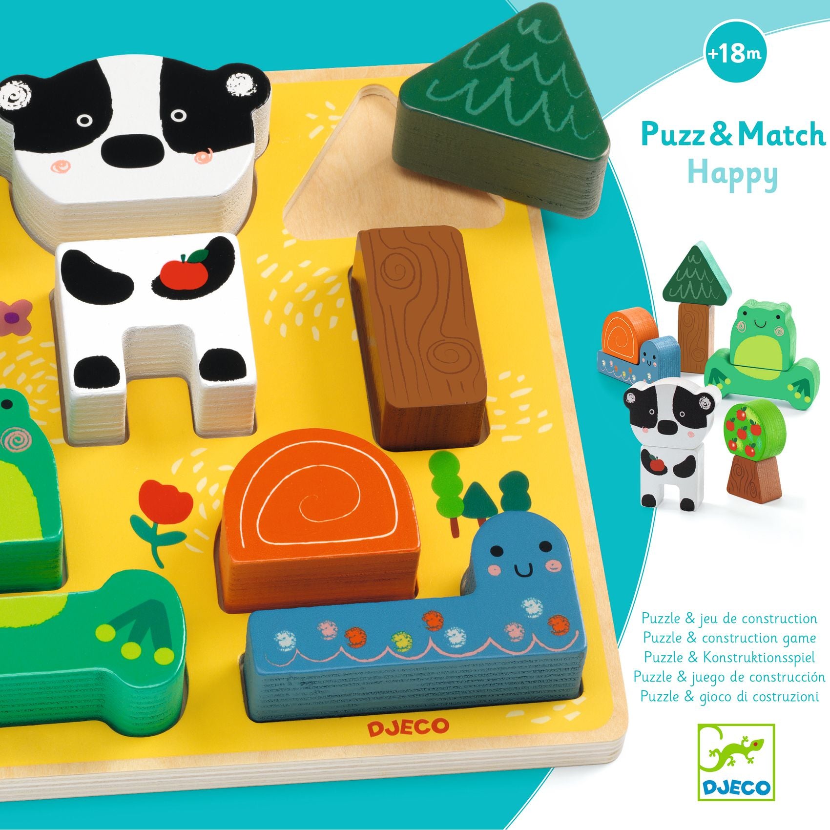 Wooden Puzzle & Animals Match Blocks