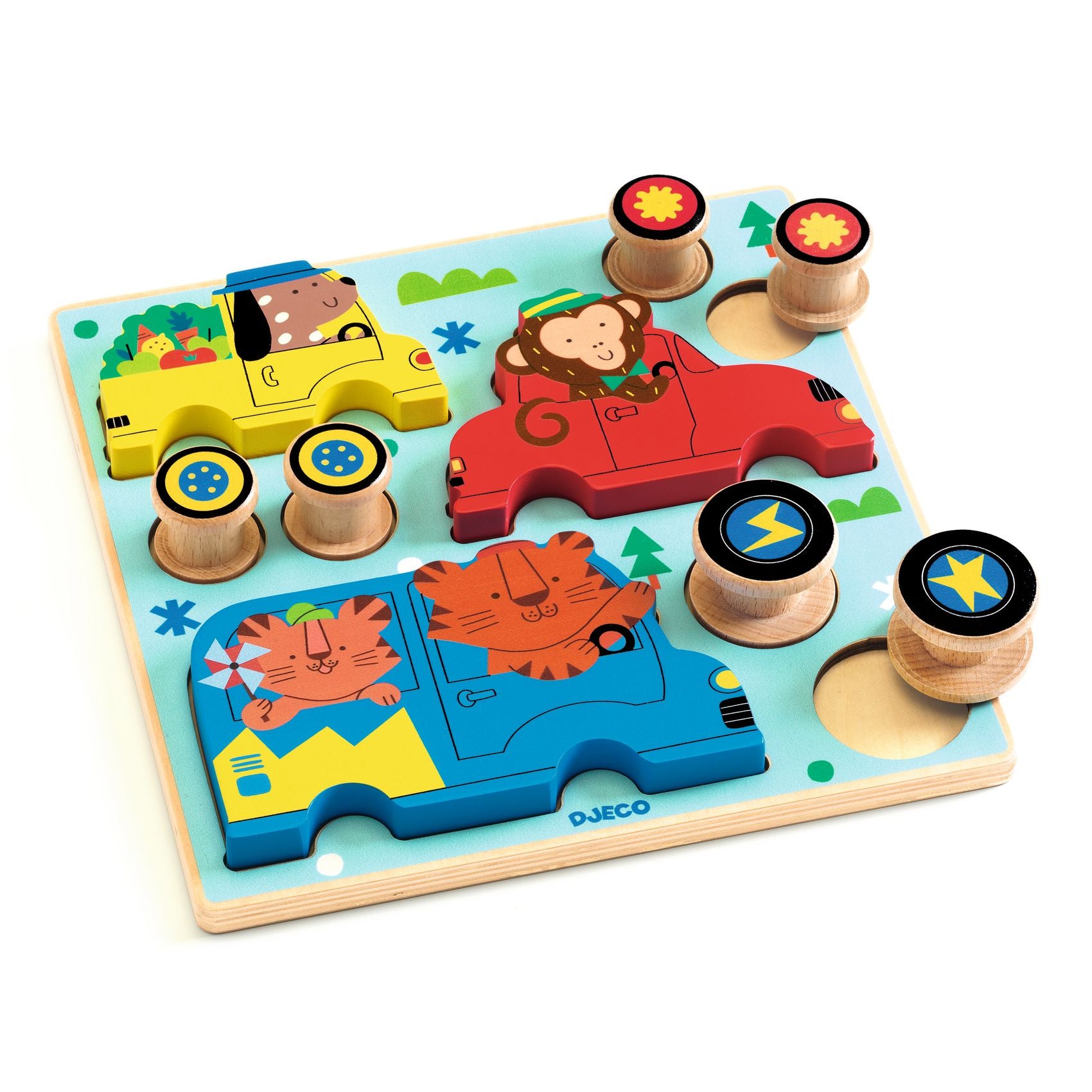 Wooden Puzzle & Roll Match Game